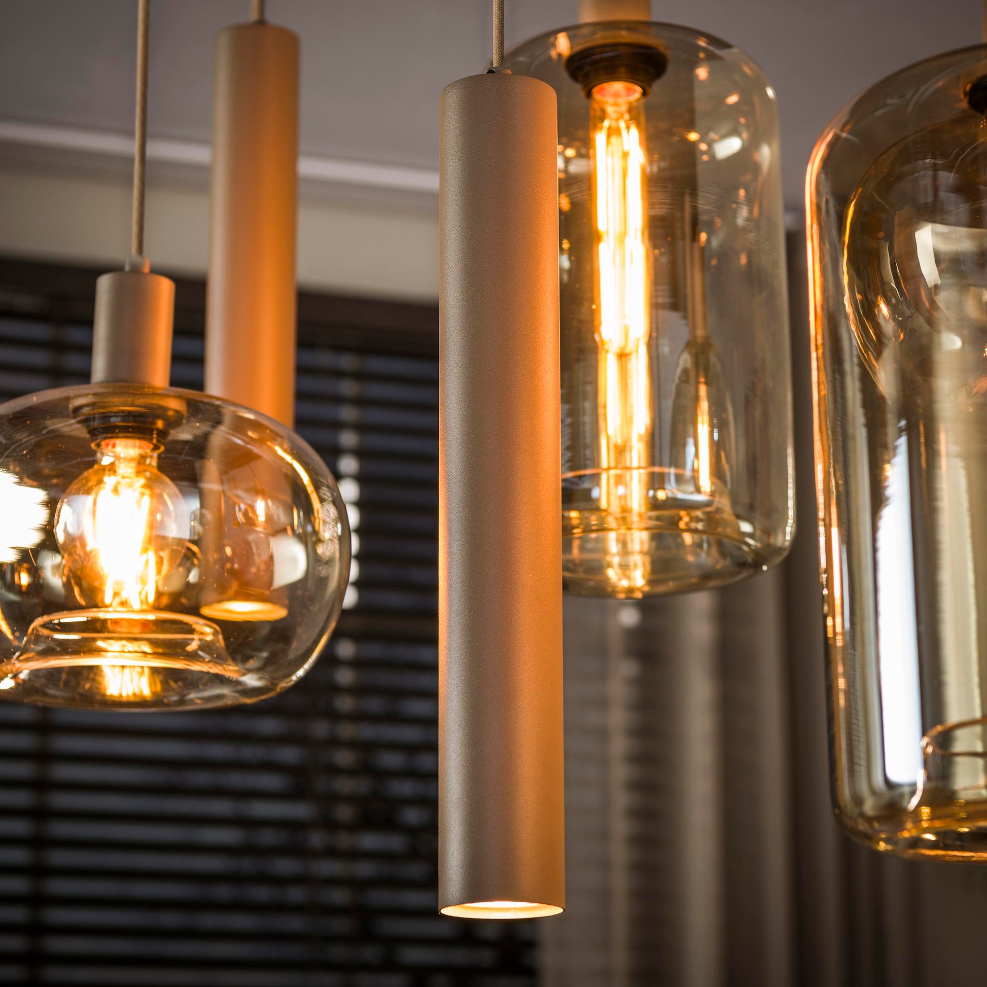 Hanglamp Serene 4+3-lichts / Beige