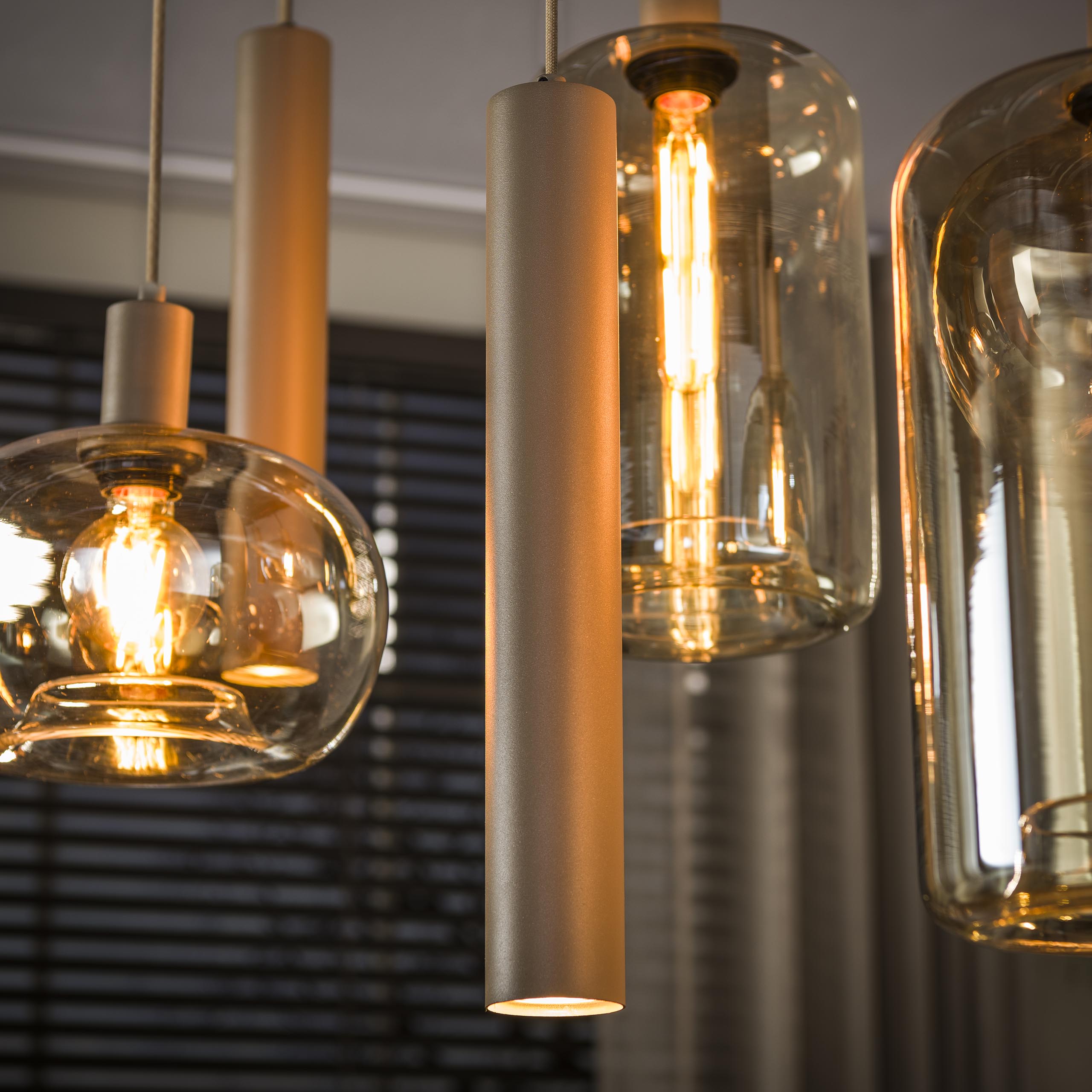 Hanglamp Serene 4+3-lichts / Beige
