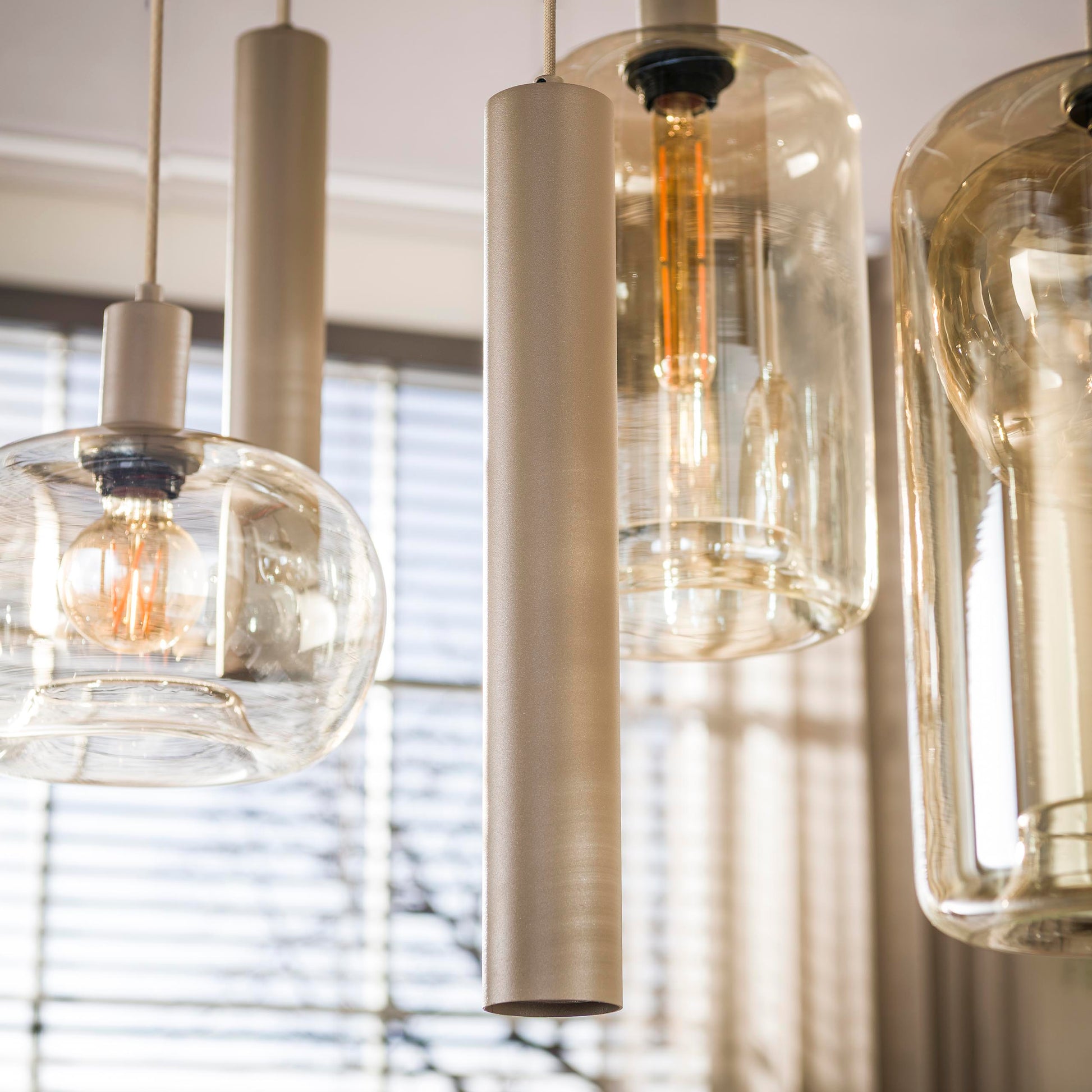 Hanglamp Serene 4+3-lichts / Beige