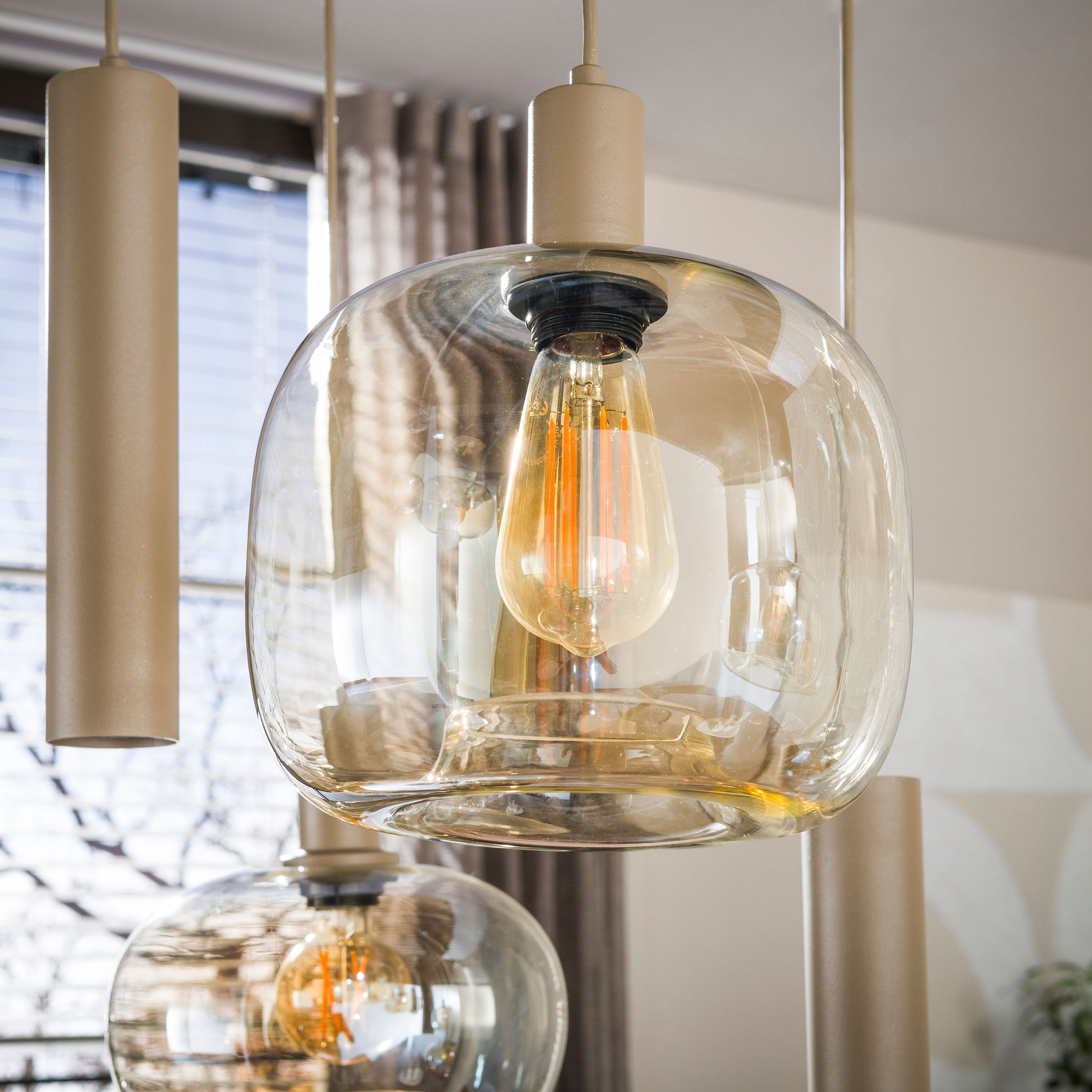 Hanglamp Serene 5+4-lichts / Beige