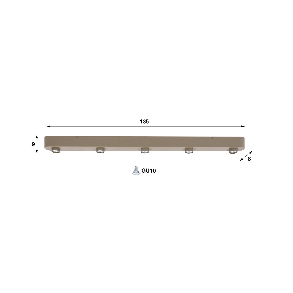 Plafondlamp Bar 5-lichts / Beige