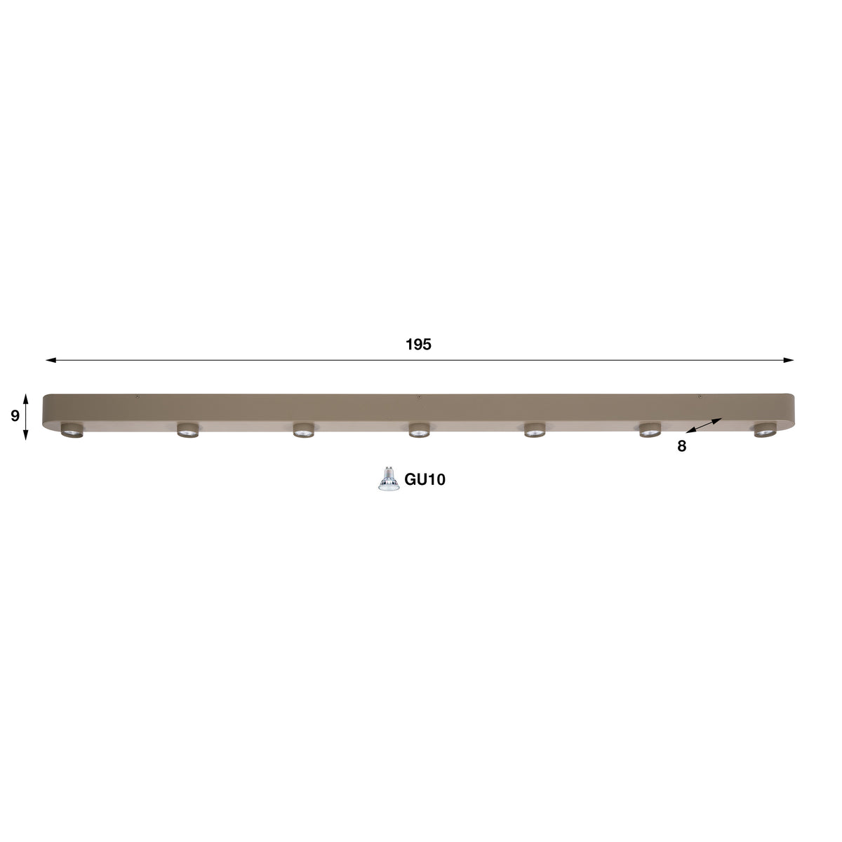 Plafondlamp Bar 7-lichts / Beige