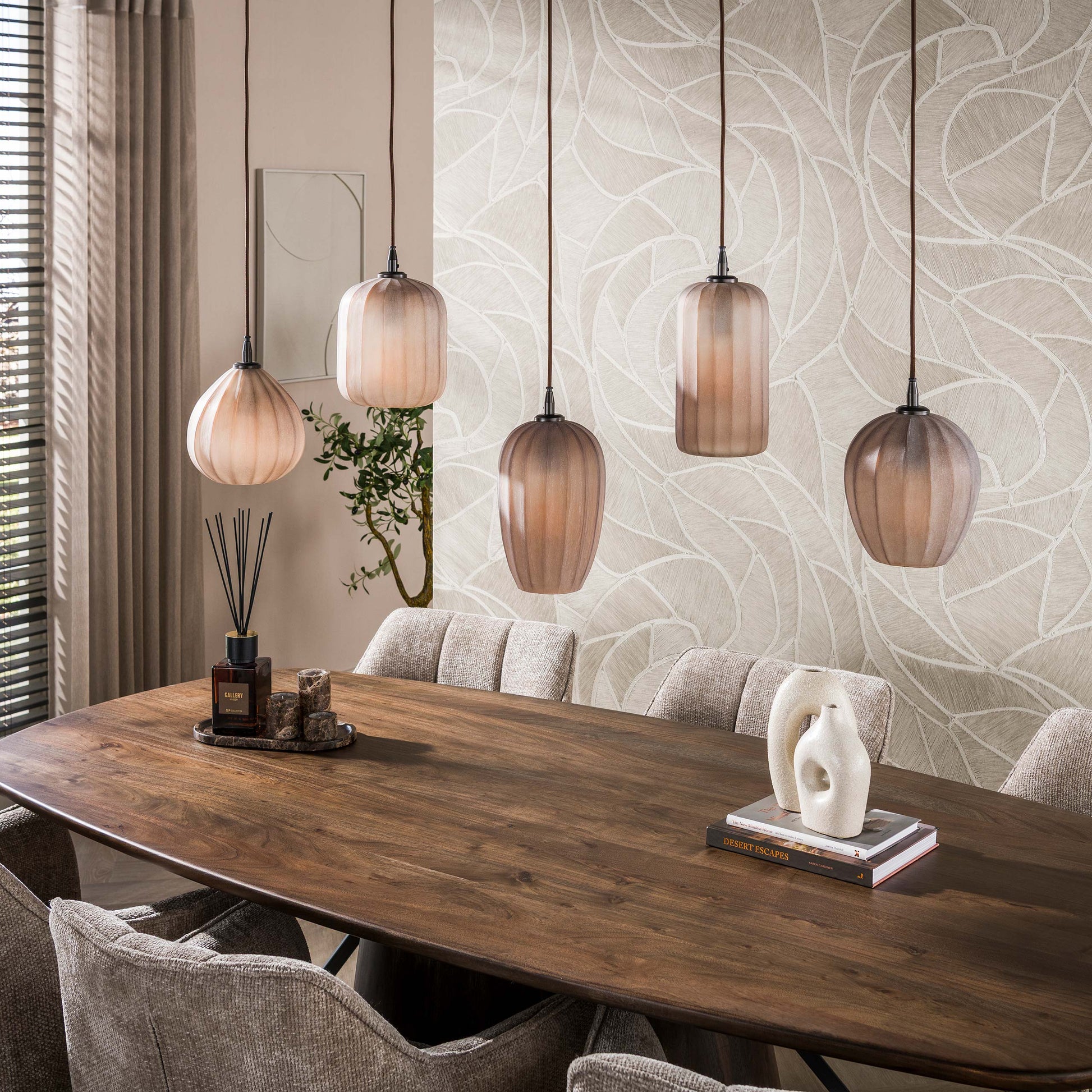 Hanglamp Altura 5-lichts / Sienna bruin-frosted