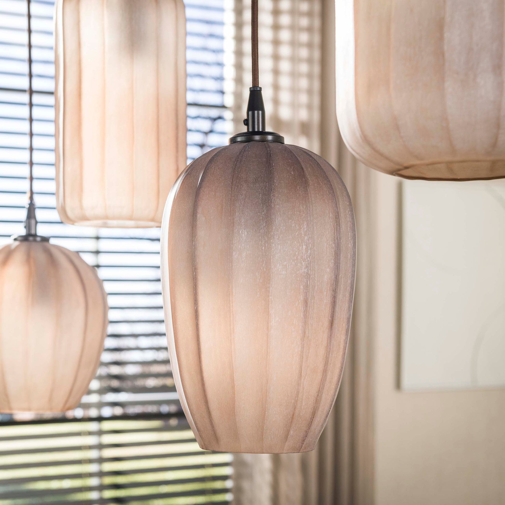 Hanglamp Altura 5-lichts / Sienna bruin-frosted