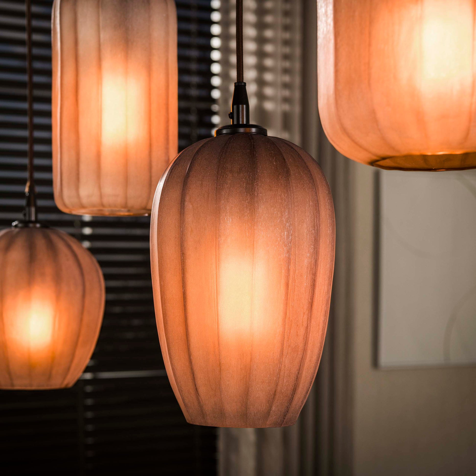 Hanglamp Altura 5-lichts / Sienna bruin-frosted