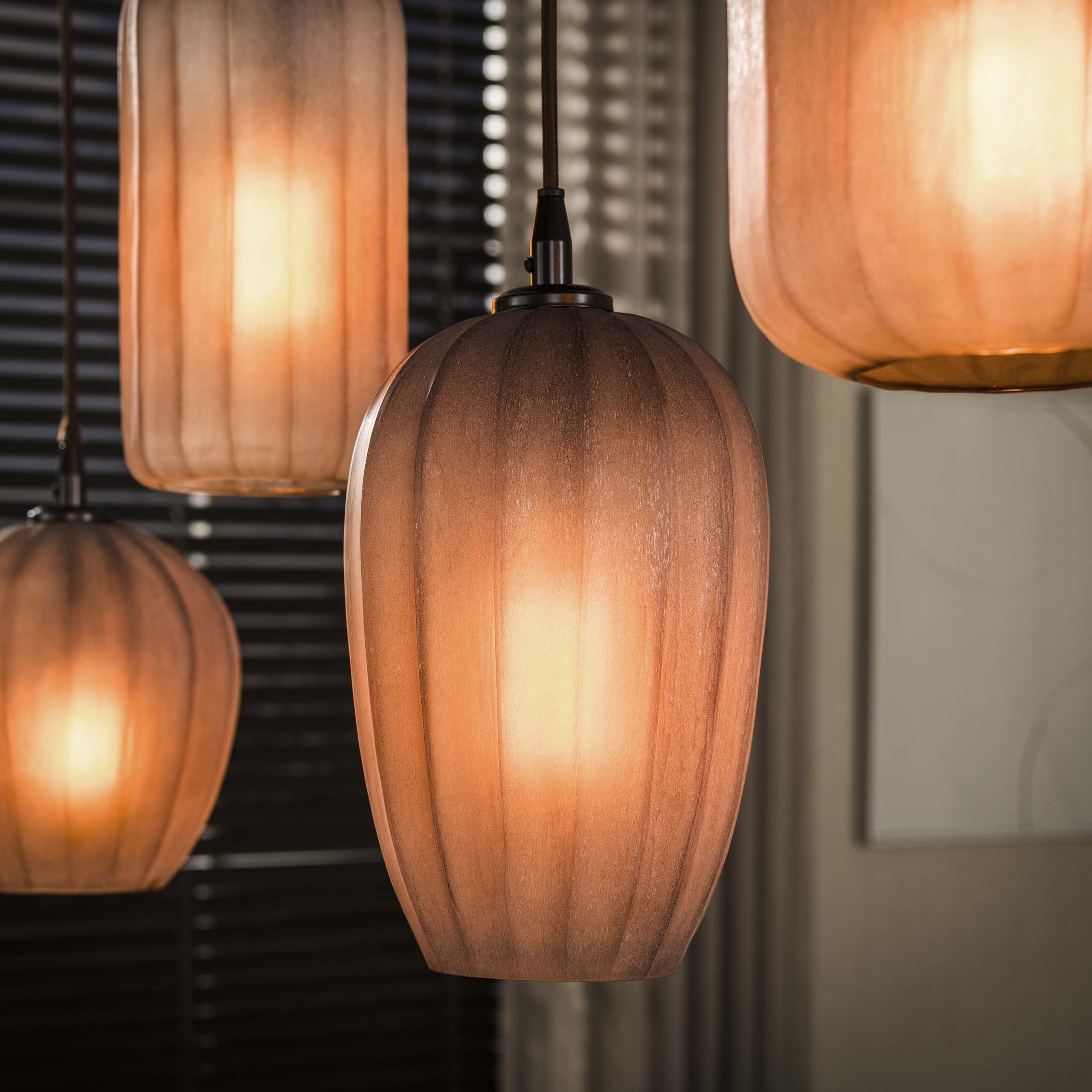 Hanglamp Altura 5-lichts / Sienna bruin-frosted