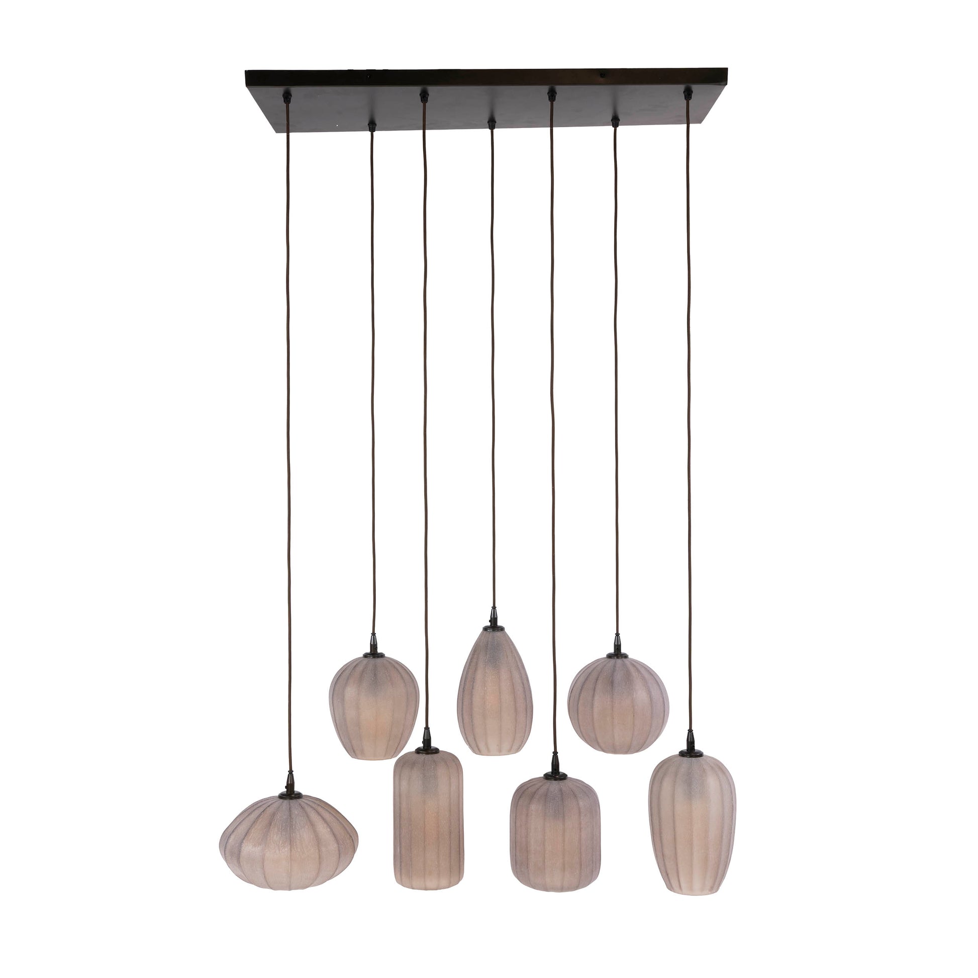 Hanglamp Altura 4+3-lichts / Sienna bruin-frosted