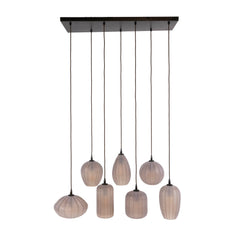 Hanglamp Altura 4+3-lichts / Sienna bruin-frosted