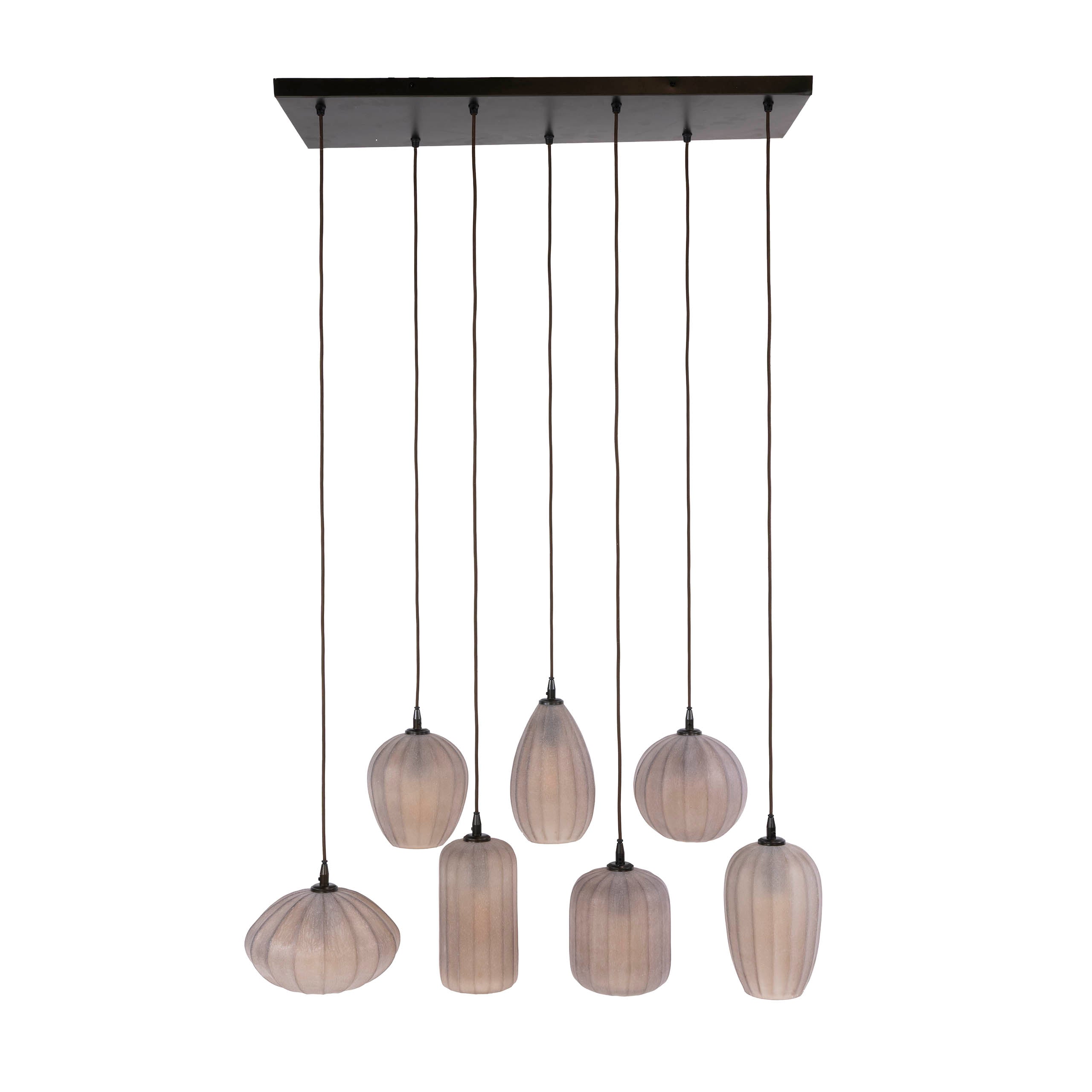 Hanglamp Altura 4+3-lichts / Sienna bruin-frosted