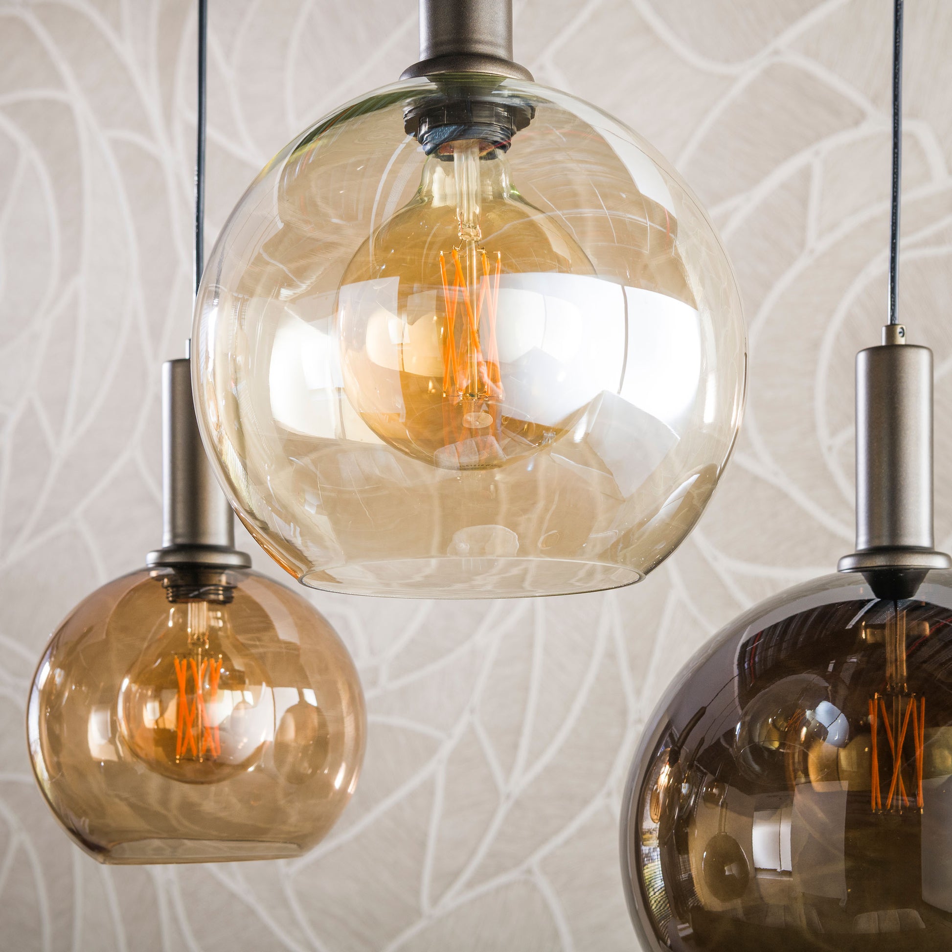 Hanglamp Moka 4+3-lichts / Multi bruin