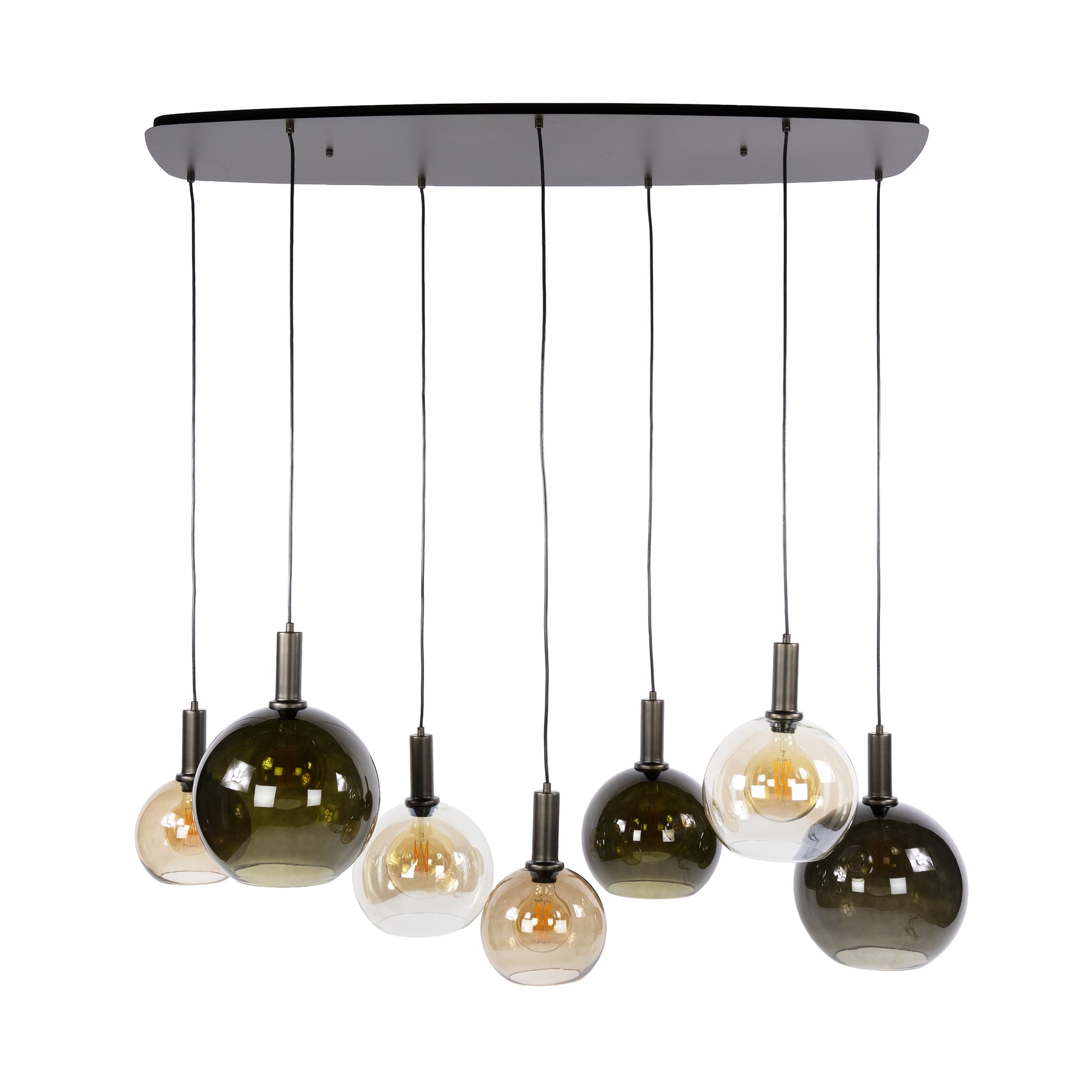Hanglamp Moka 4+3-lichts / Multi bruin