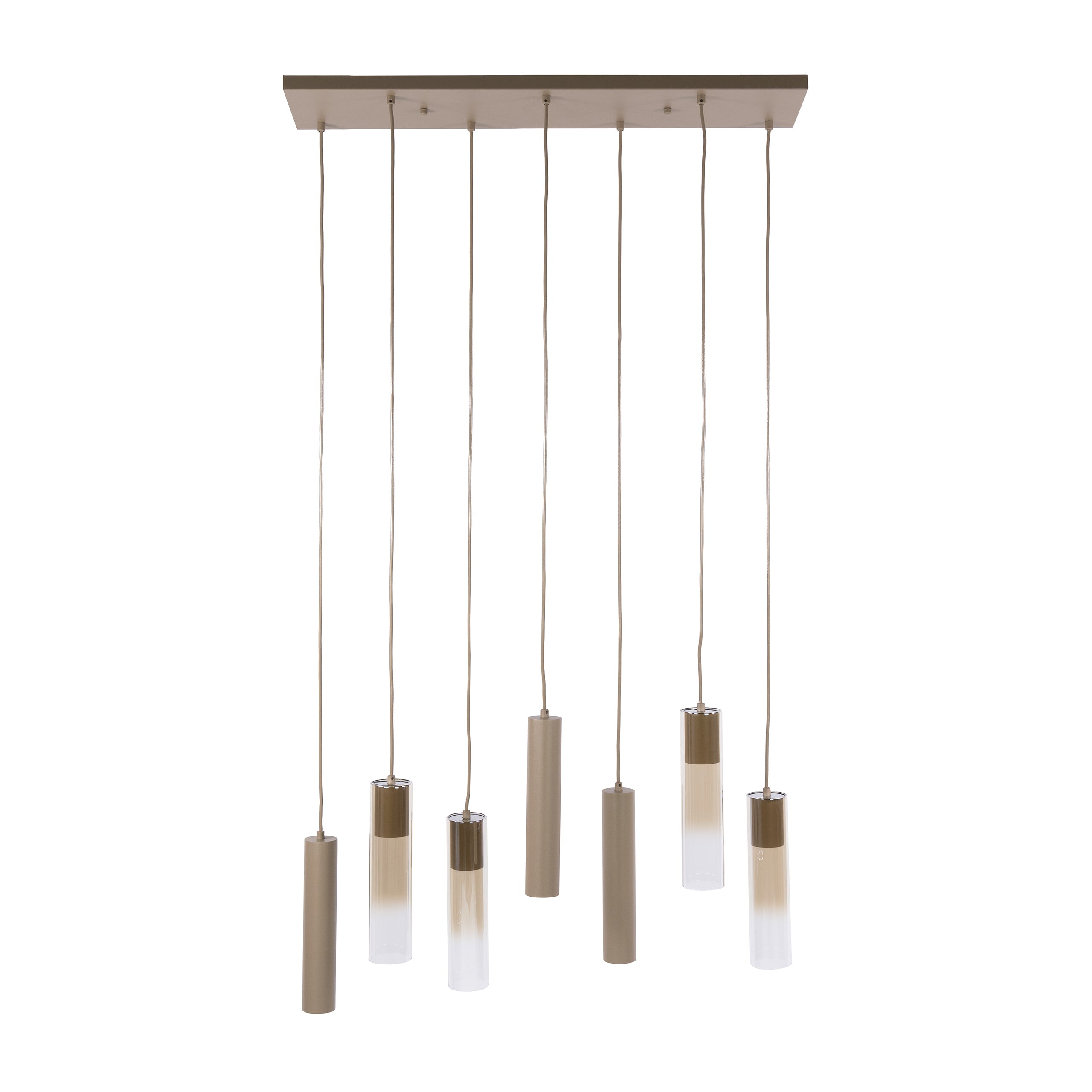 Hanglamp Lungo 4+3-lichts / Beige