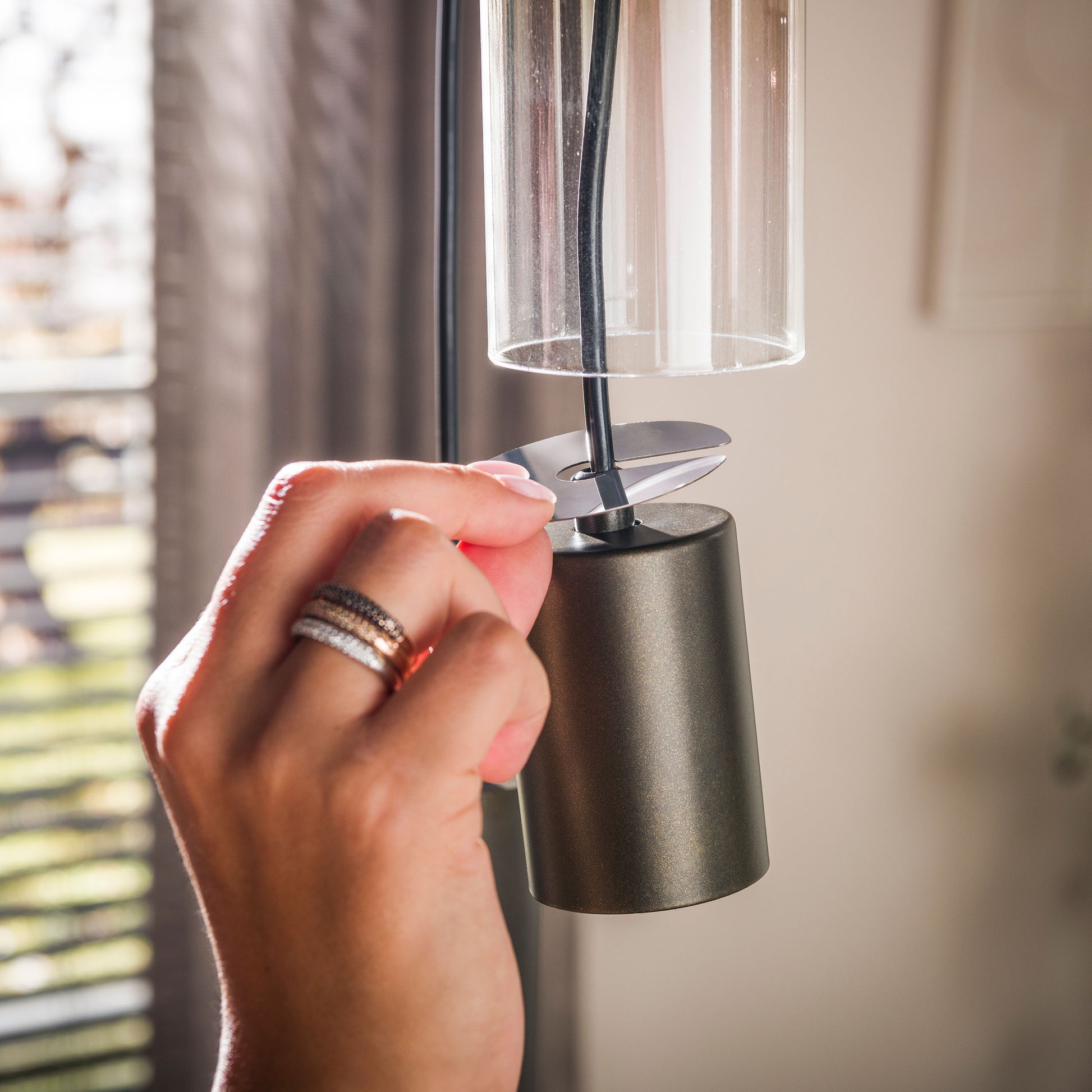 Hanglamp Lungo 4+3-lichts / Sienna bruin