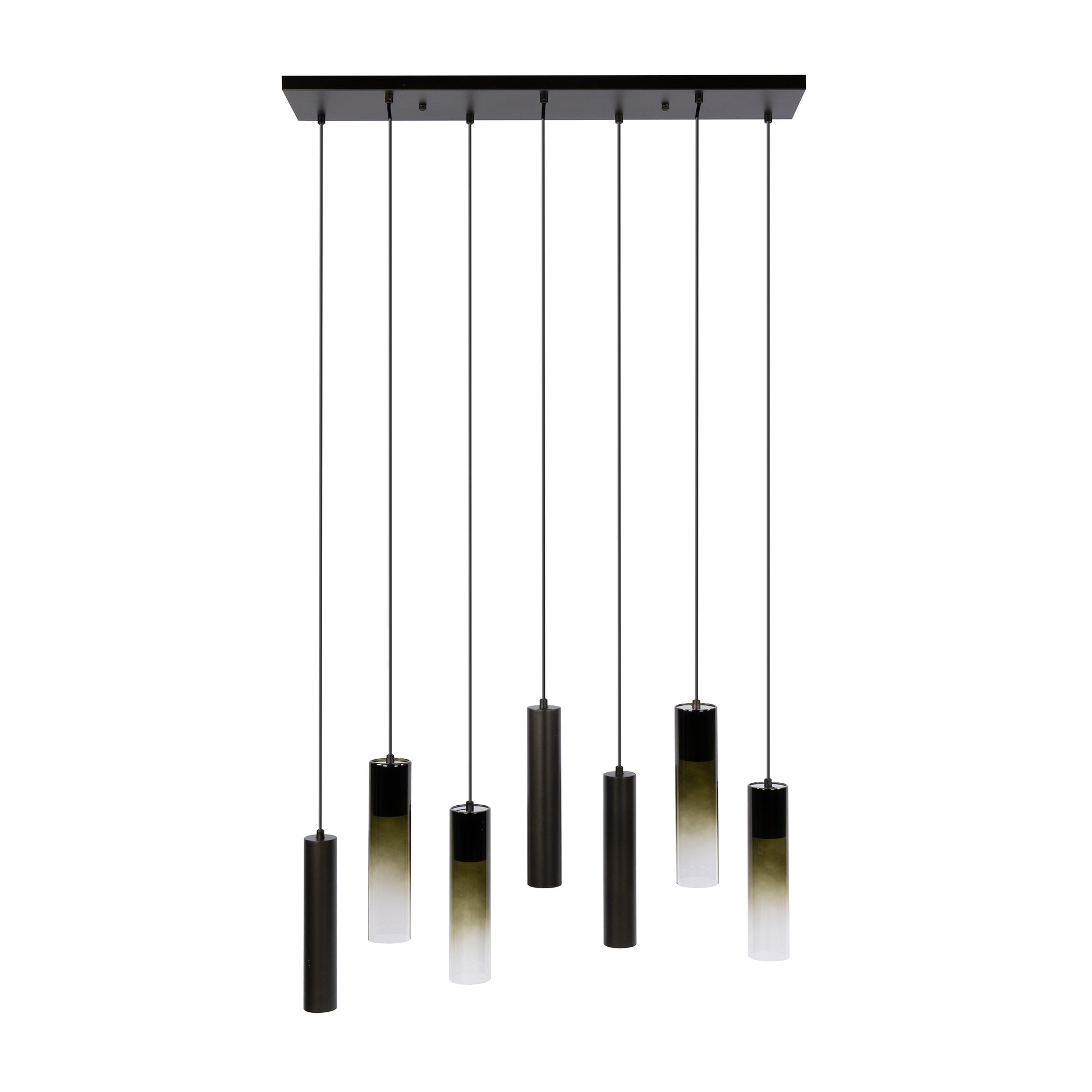 Hanglamp Lungo 4+3-lichts / Sienna bruin