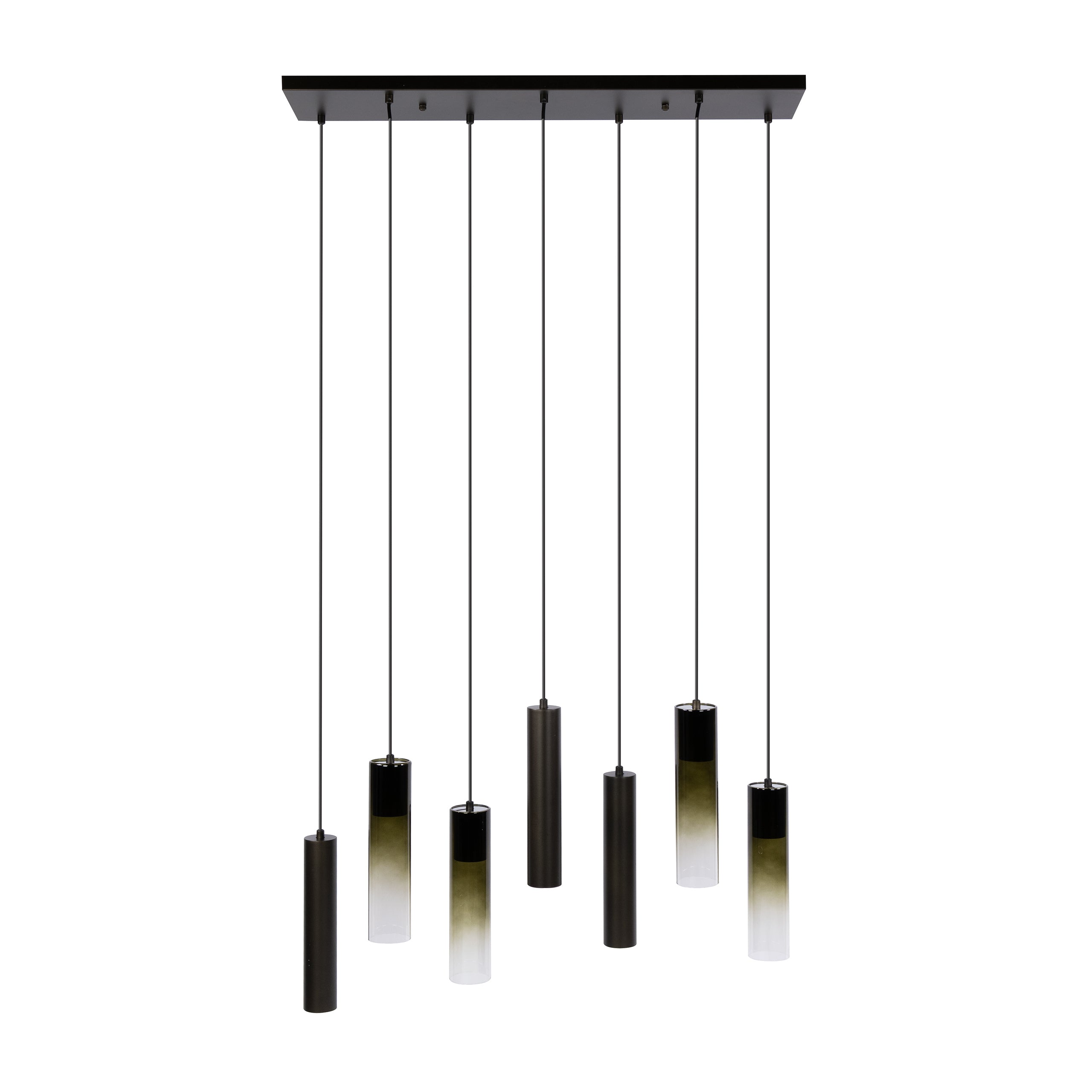 Hanglamp Lungo 4+3-lichts / Sienna bruin