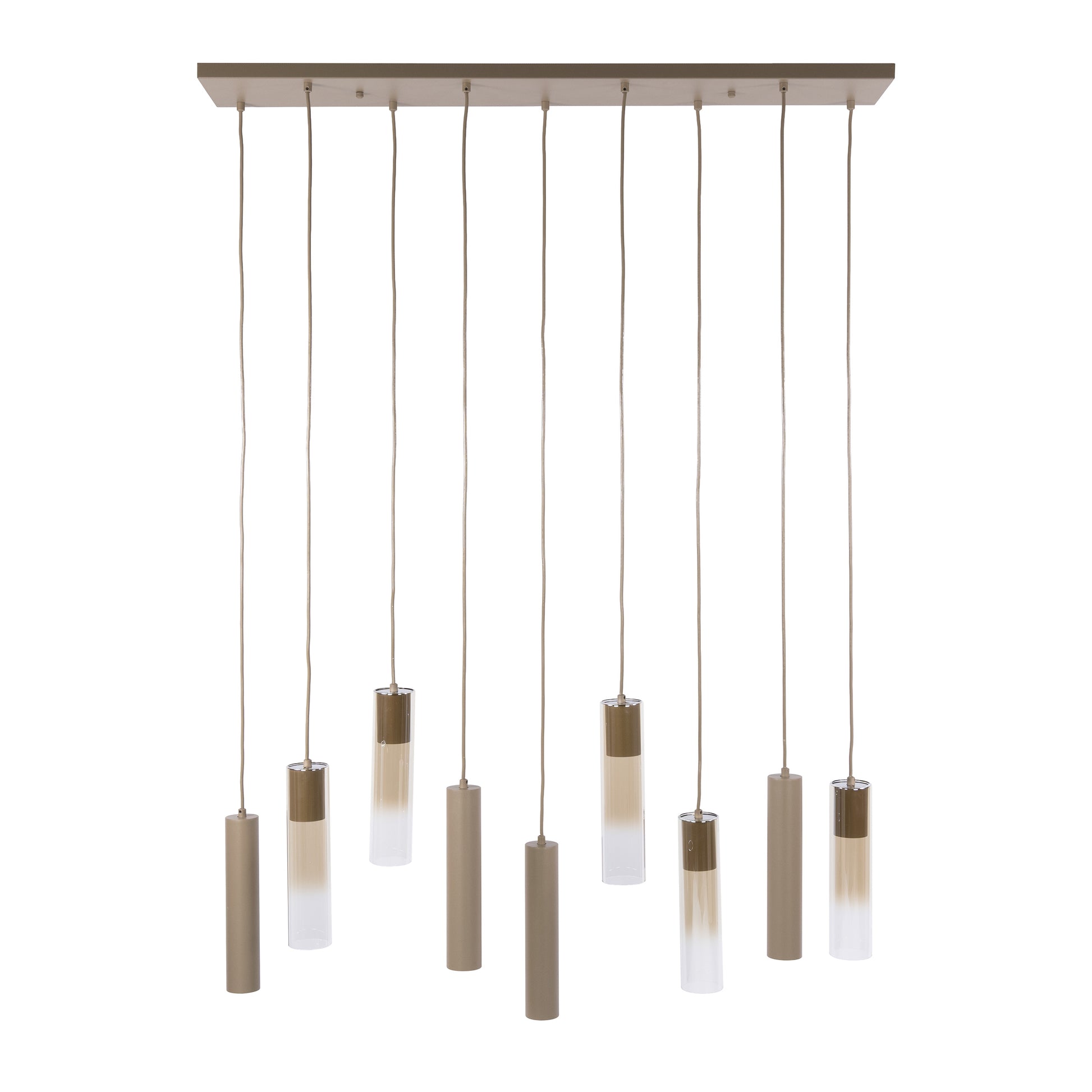 Hanglamp Lungo 5+4-lichts / Beige