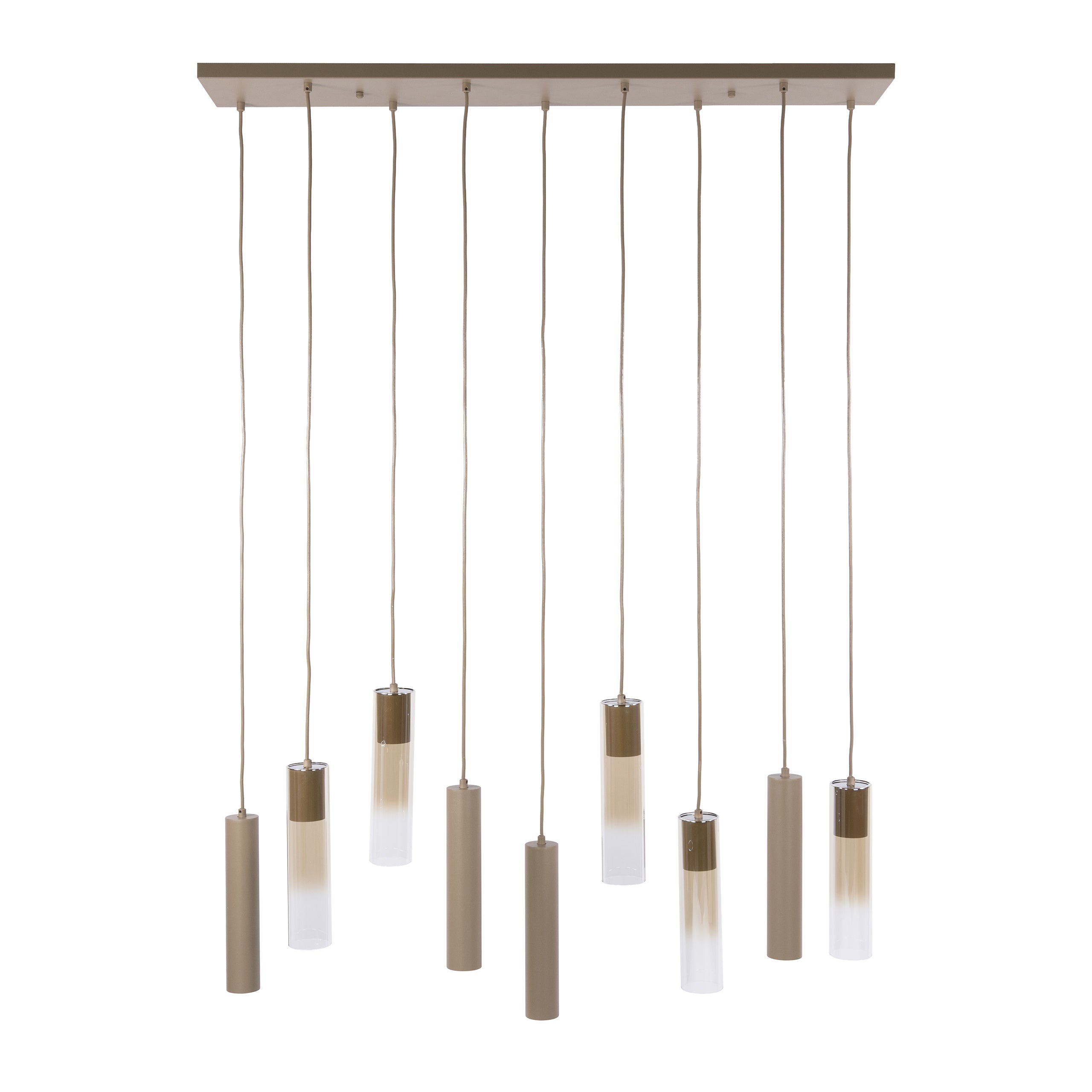 Hanglamp Lungo 5+4-lichts / Beige