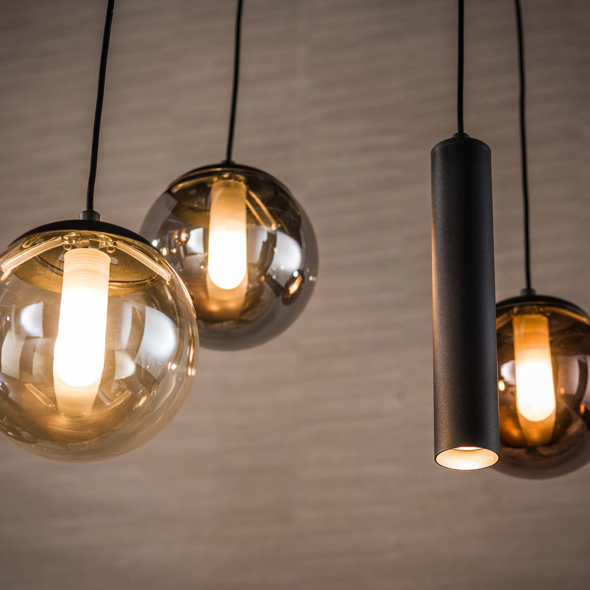 Hanglamp Orb 6+5-lichts / Zwart