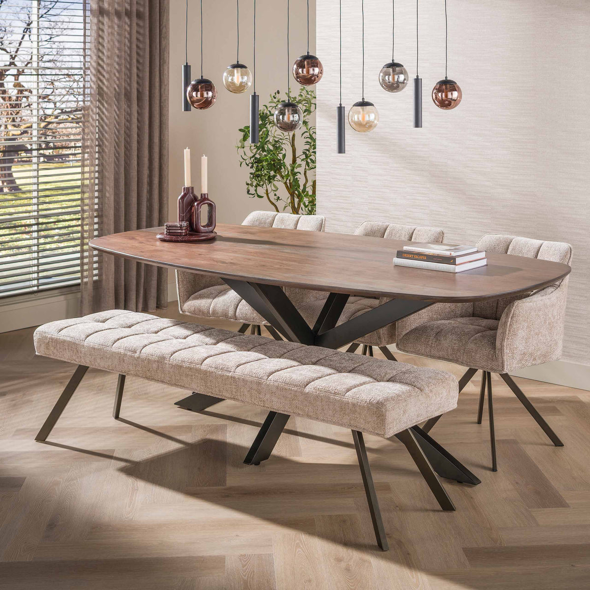 Hanglamp Orb 6+5-lichts / Zwart