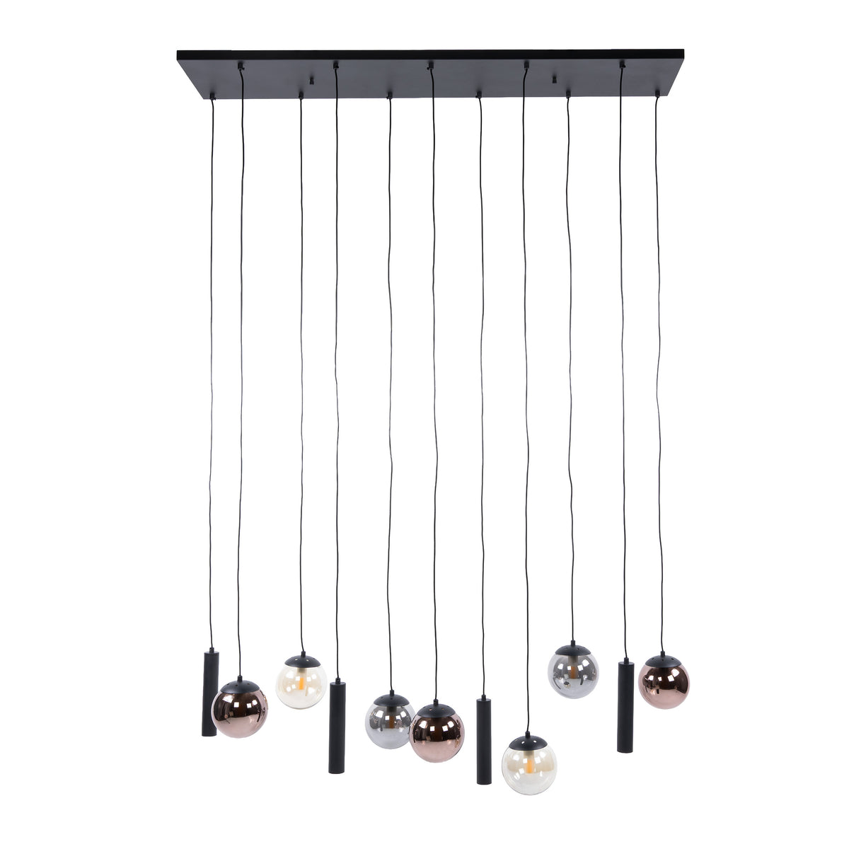 Hanglamp Orb 6+5-lichts / Zwart