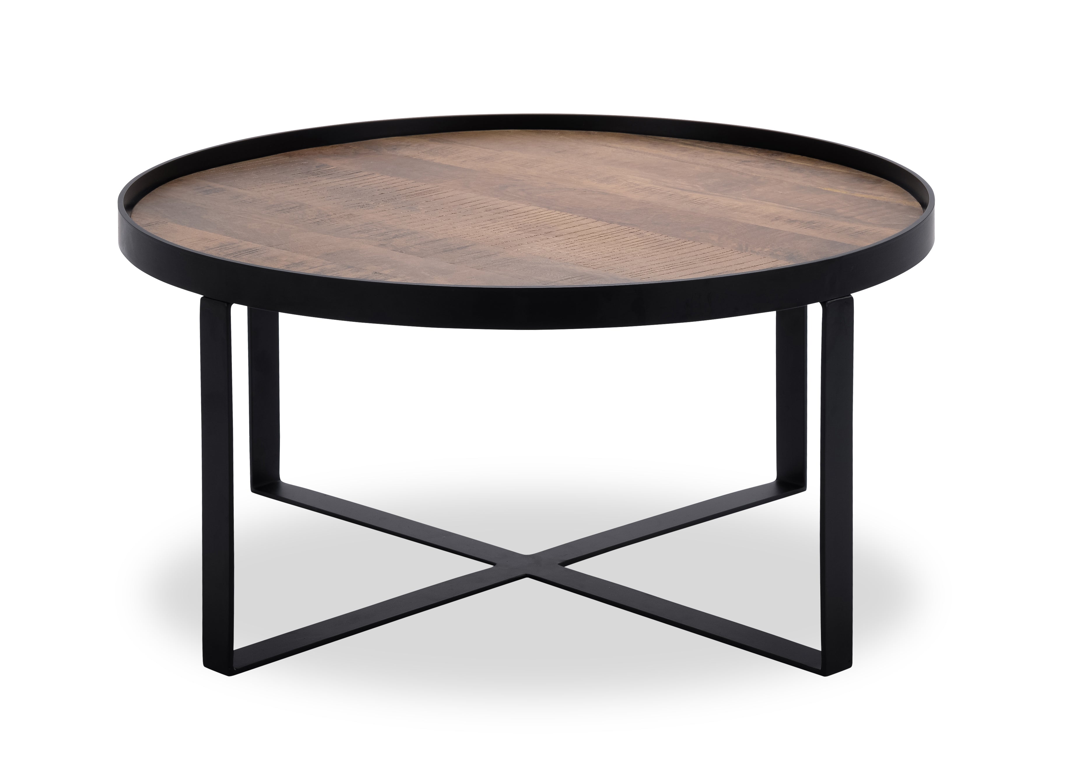 Salontafel Hunt 003 (80) Wood Natural Metal Matt Black