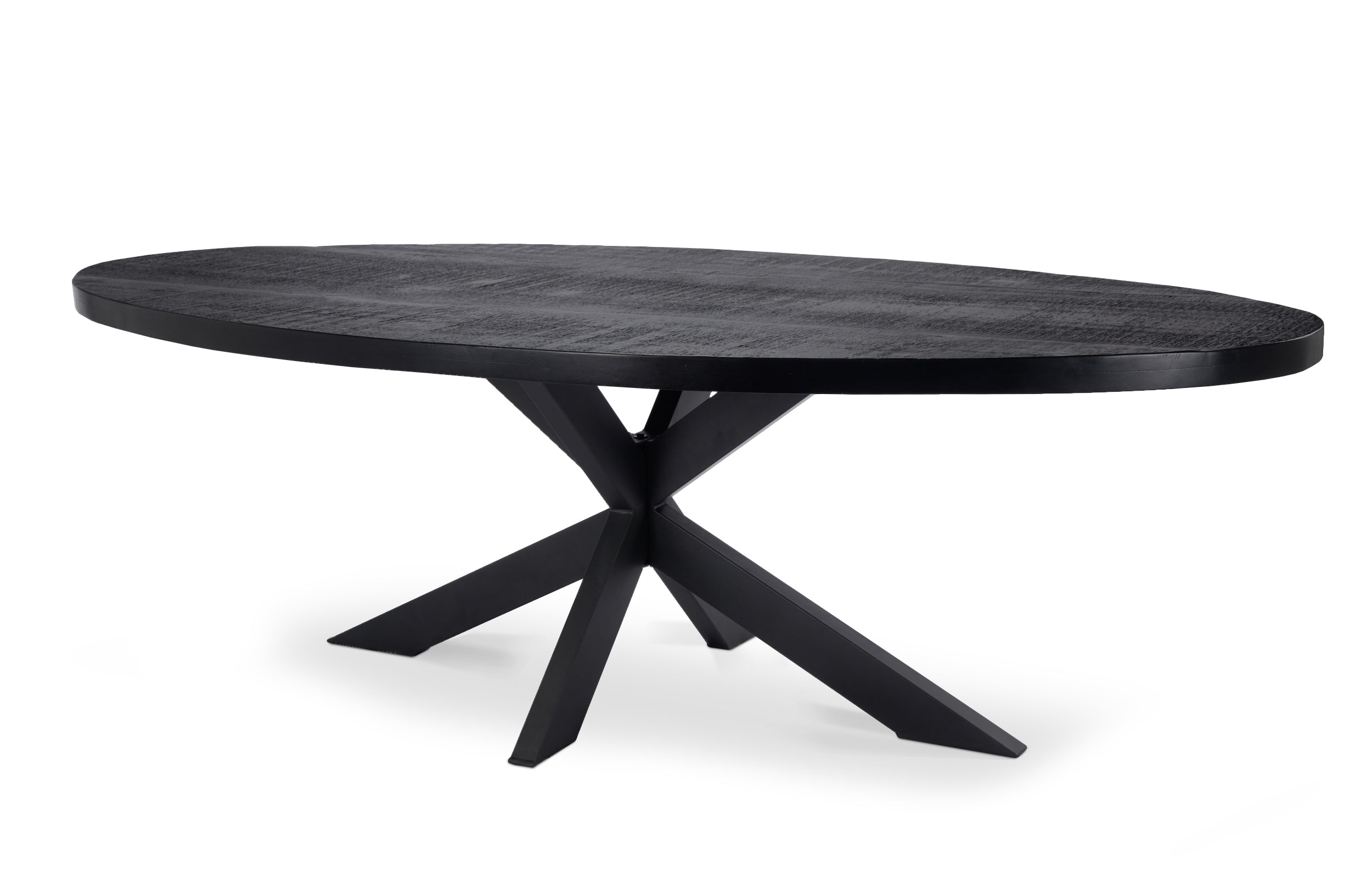 Eettafel Vision Black Ovaal 240 (potenset 150x85) Wood Zwart Spider Leg Black