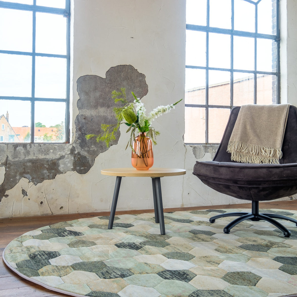 Vloerkleed Amado Groen Multicolor ovaal sfeerbeeld