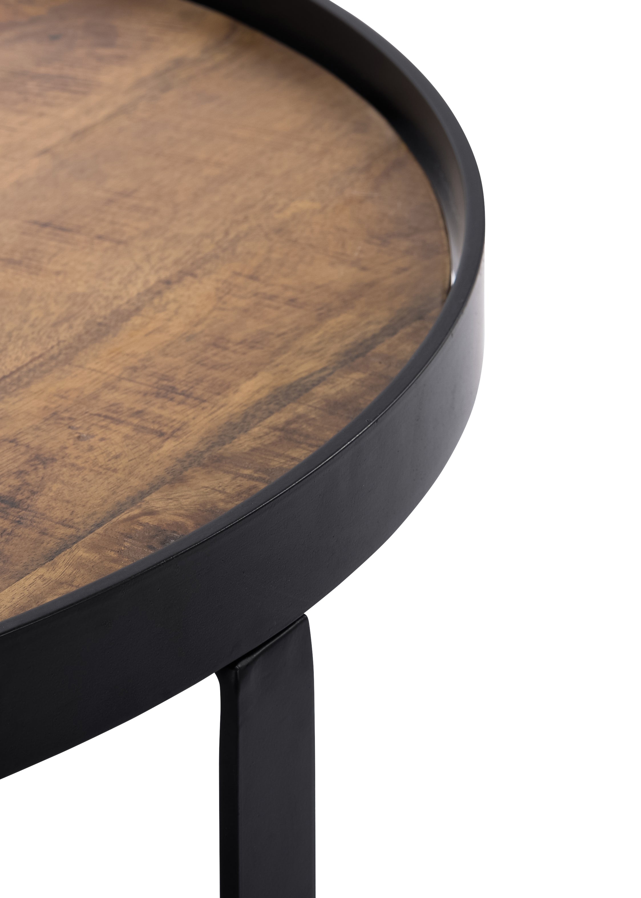 Salontafel Hunt 003 (80) Wood Natural Metal Matt Black