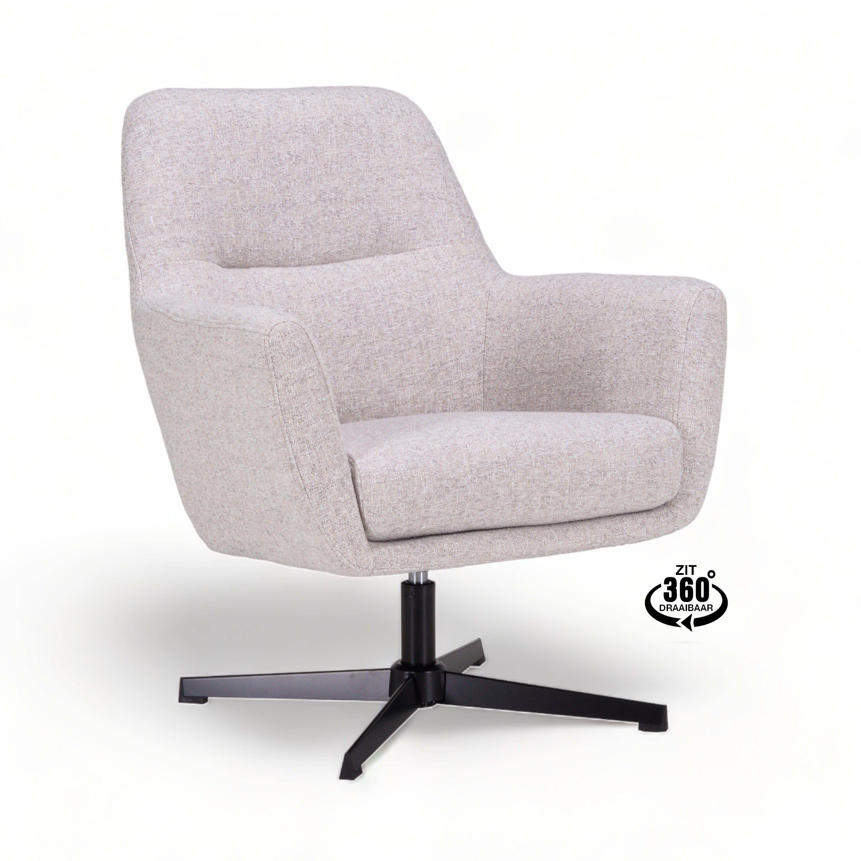 Fauteuil Skye Stof Oasis Shell Draaivoet Zwart