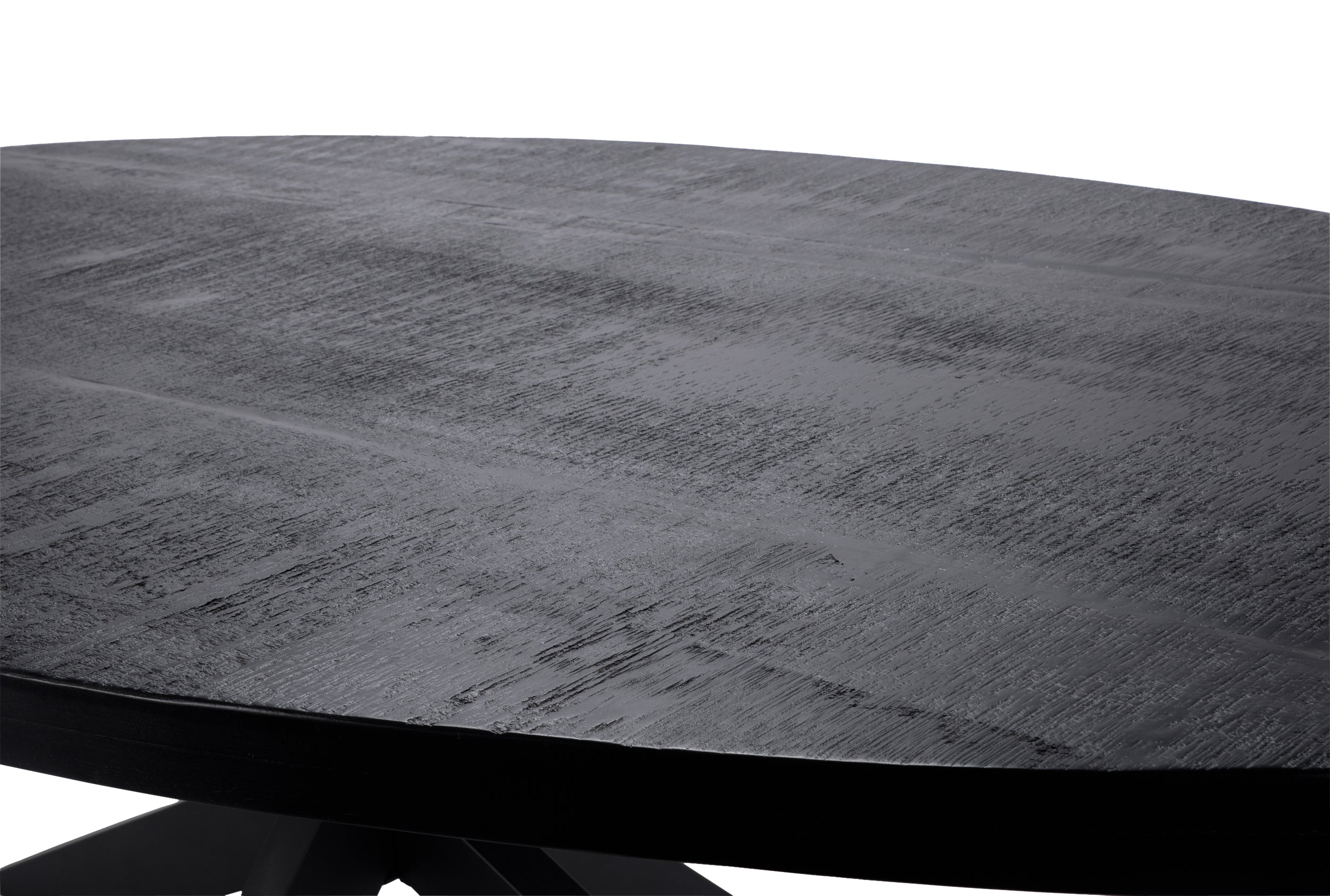Eettafel Vision Black Ovaal 240 (potenset 150x85) Wood Zwart Spider Leg Black