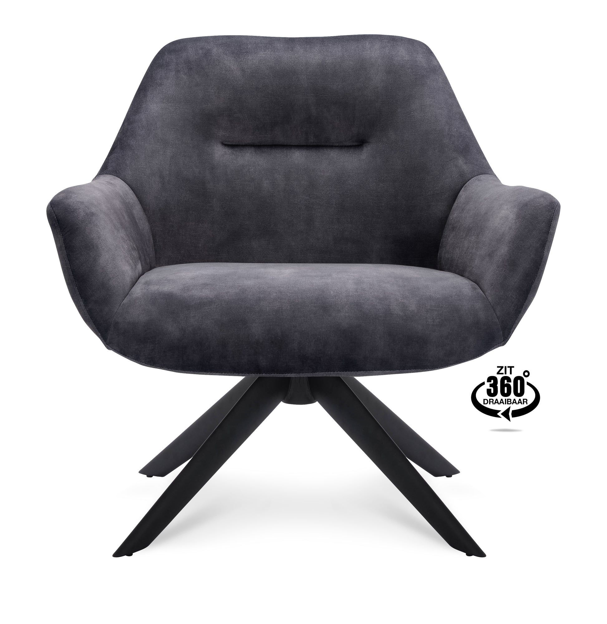Fauteuil Hilton (draaibaar) Stof Adore Anthracite Leg Black