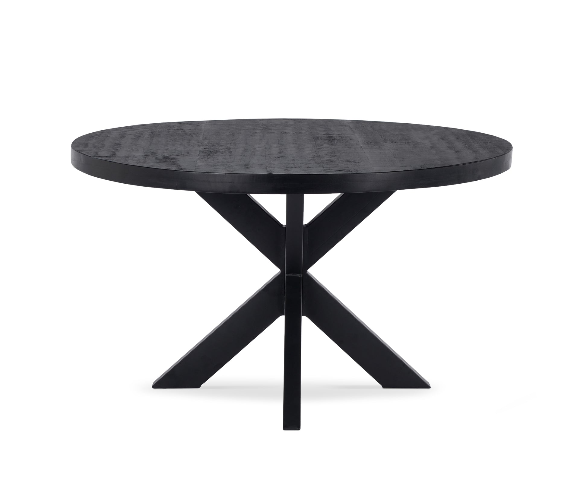 Eettafel Vision Black Rond 130 (potenset 85x85) Wood Zwart Spider Leg Black