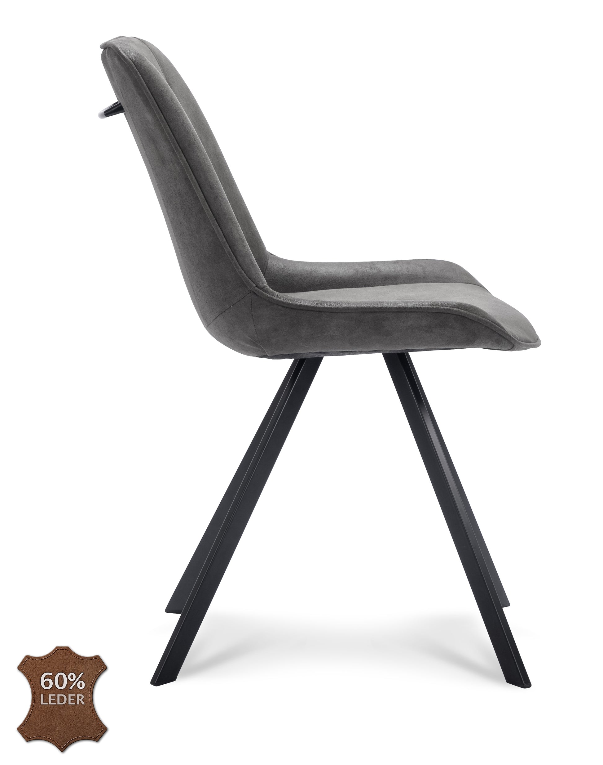 Eetkamerstoel Blake Microleder Bull Graphite Leg Black