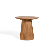 Bijzettafel Mokka - Lichtbruin Ø 50 cm - bijzettafel van mangohout, vooraanzicht