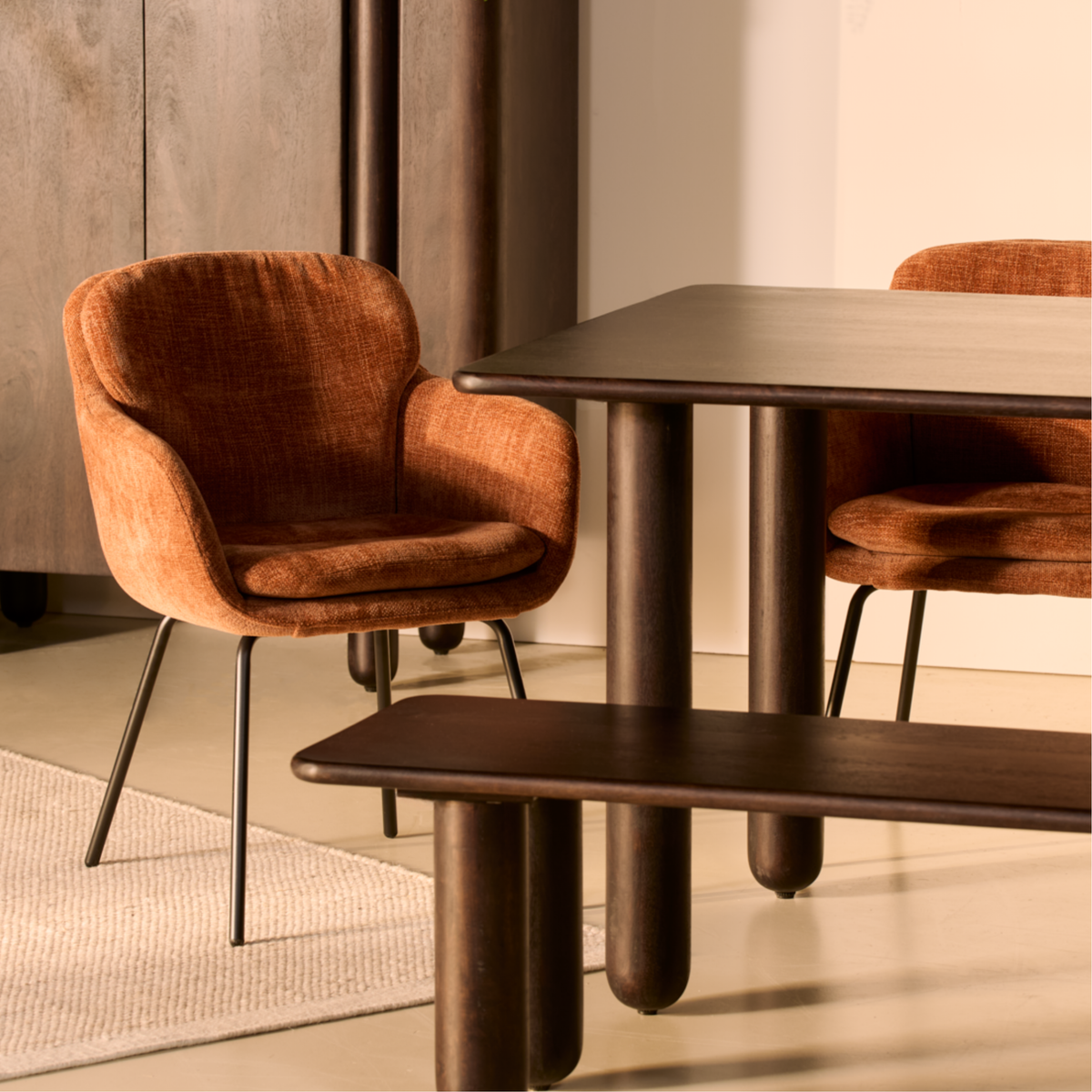 Eettafel Rondo - 220 cm Donkerbruin