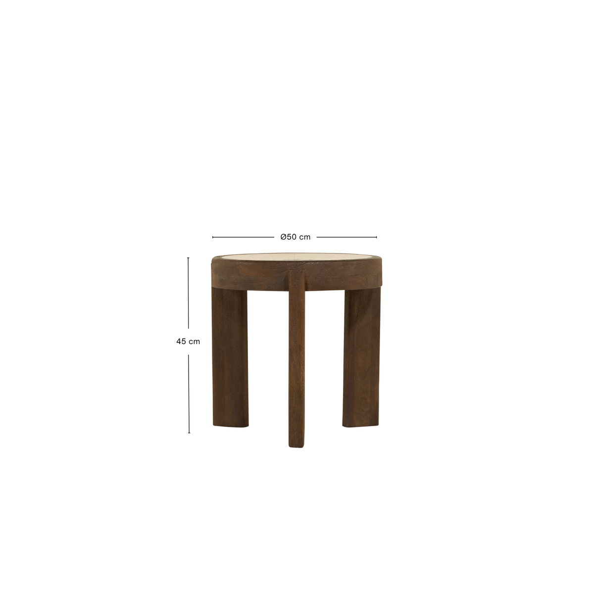 Bijzettafel Bora - Ø 50 cm Bruin