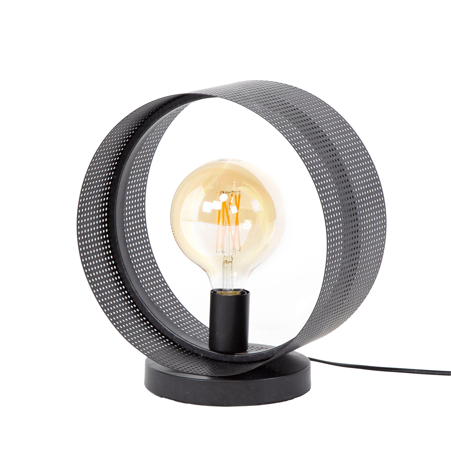 Tafellamp Ring Mesh 1 Lichts Charcoal