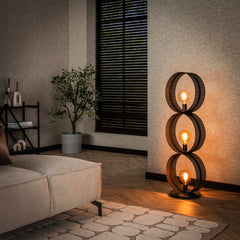 Vloerlamp Ring Mesh 3 Lichts Charcoal