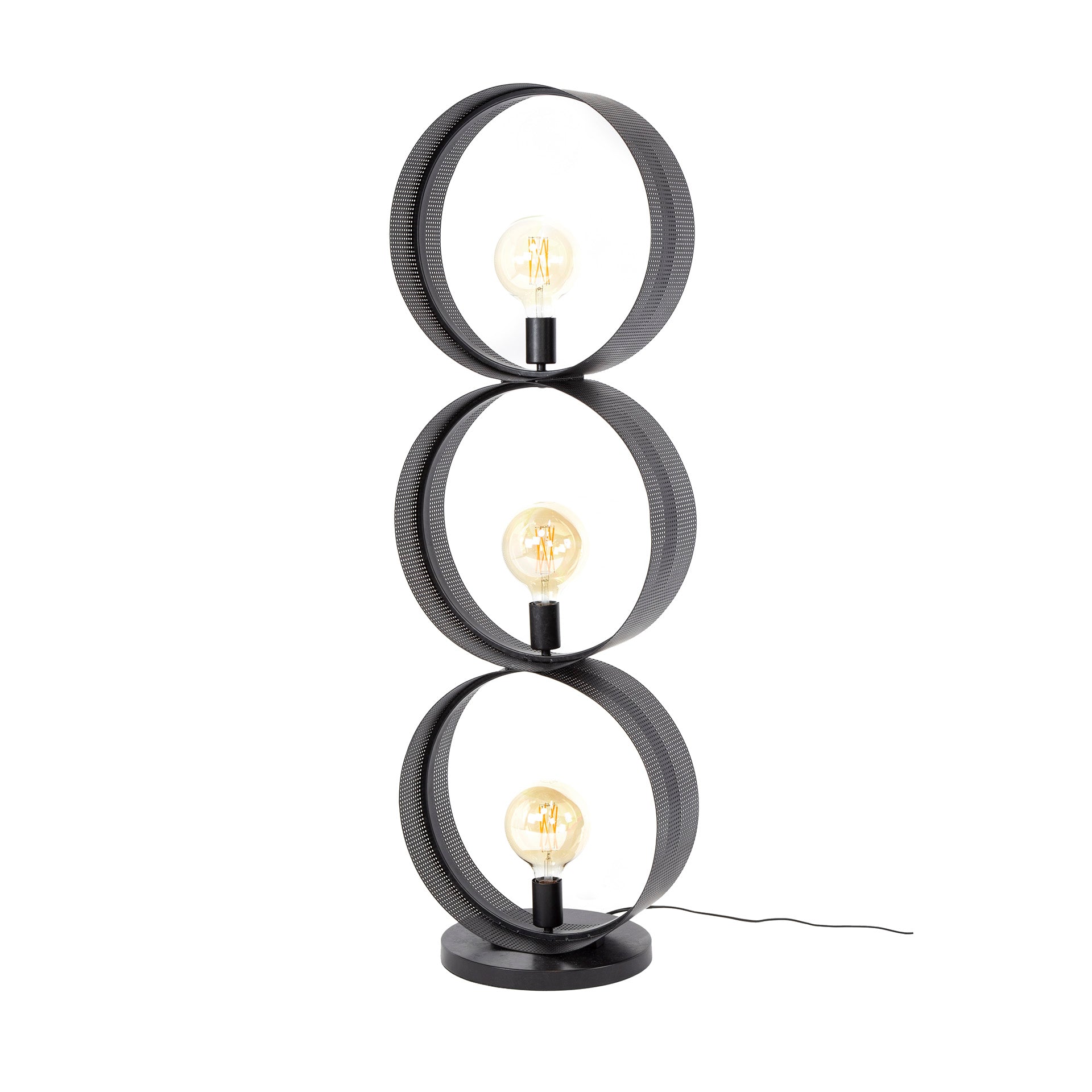 Vloerlamp Ring Mesh 3 Lichts Charcoal