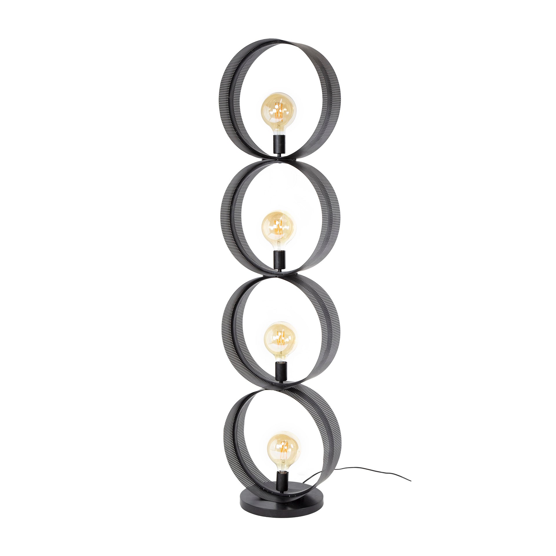 Vloerlamp Ring Mesh 4 Lichts Charcoal