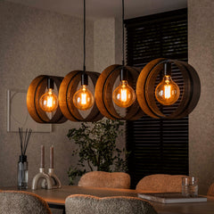 Hanglamp Ring Mesh 4 Lichts Charcoal