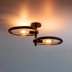 Plafondlamp Pebble 2 Lichts Artic Zwart