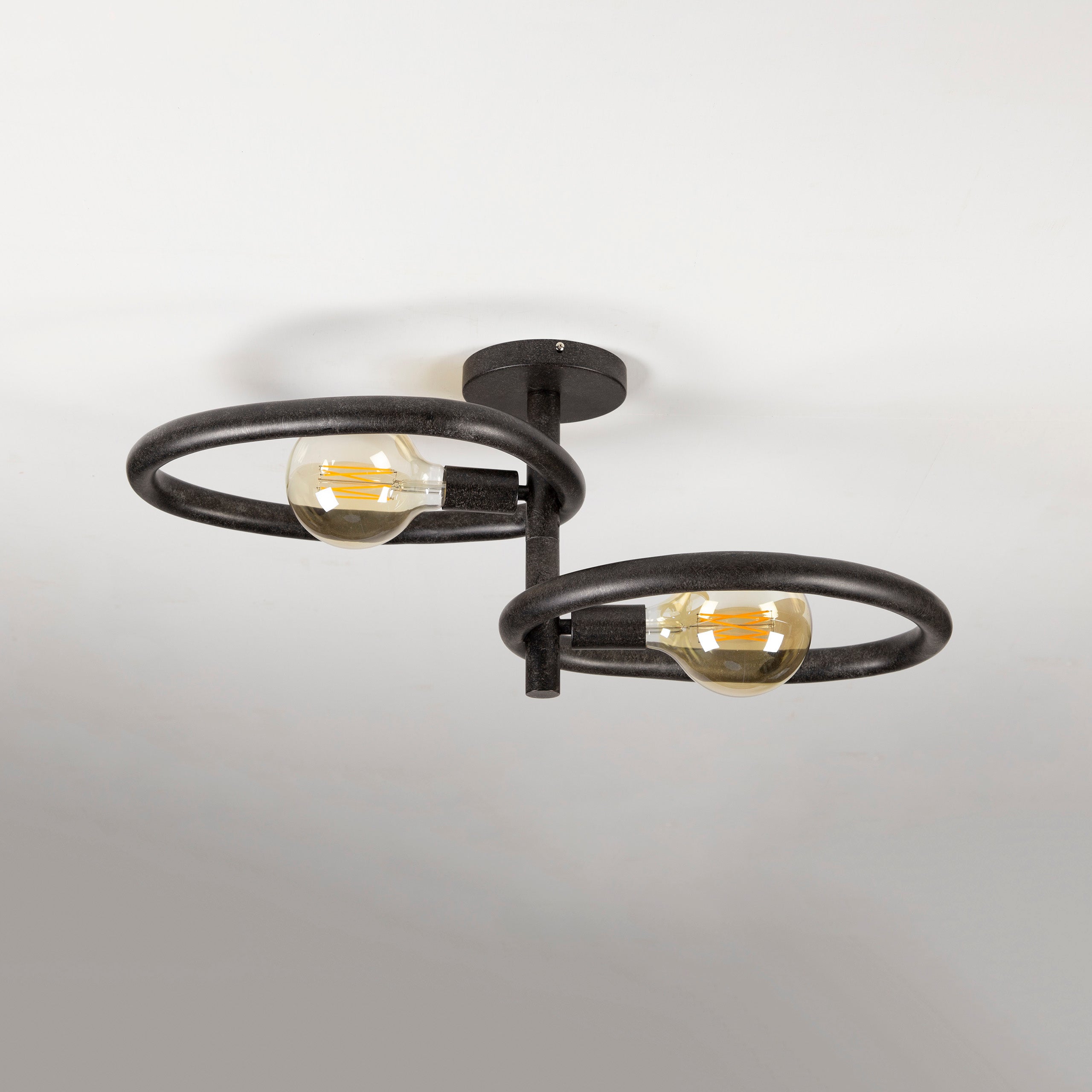 Plafondlamp Pebble 2 Lichts Artic Zwart