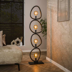 Vloerlamp Pebble 4 Lichts Artic Zwart
