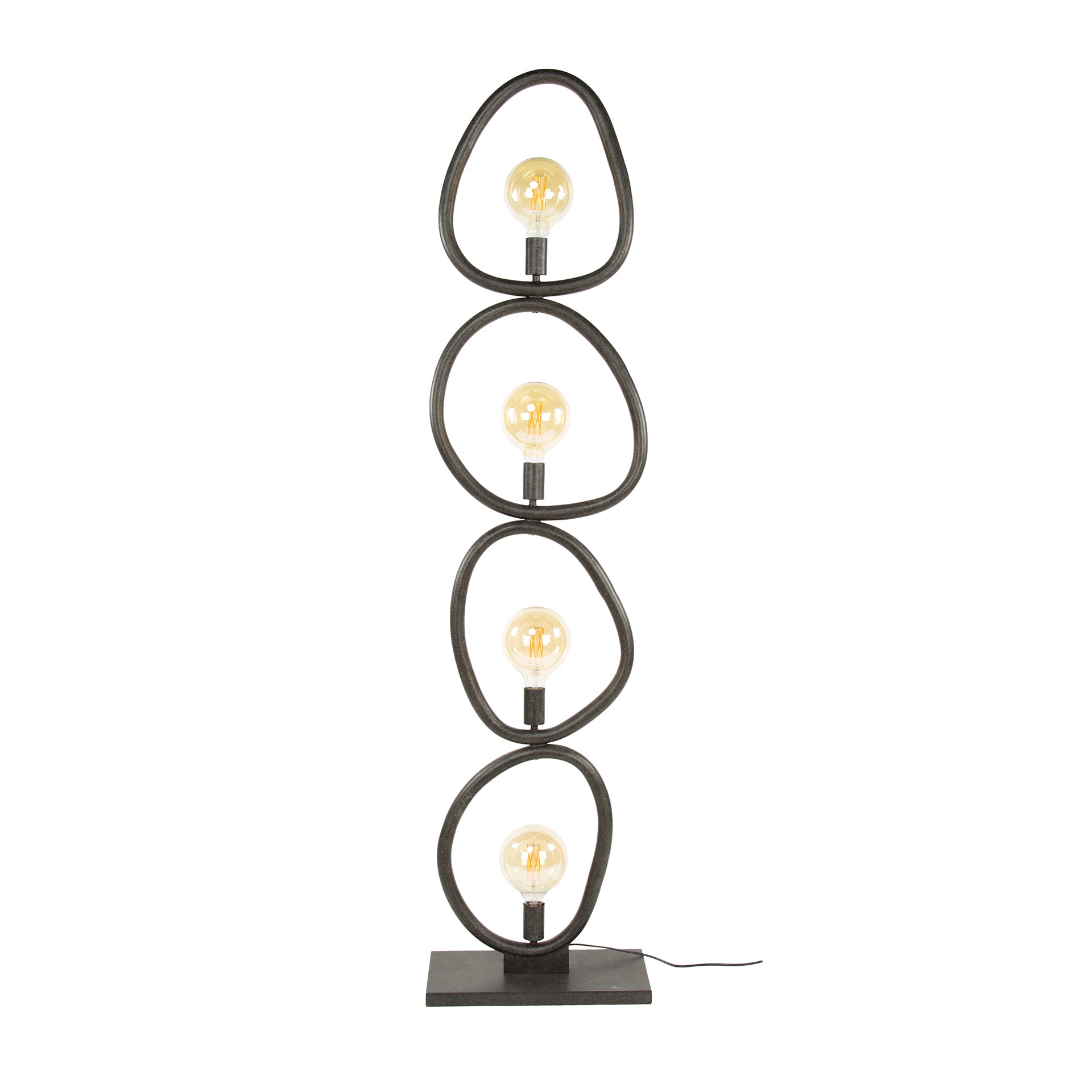 Vloerlamp Pebble 4 Lichts Artic Zwart