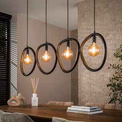 Hanglamp Pebble 4 Lichts Artic Zwart