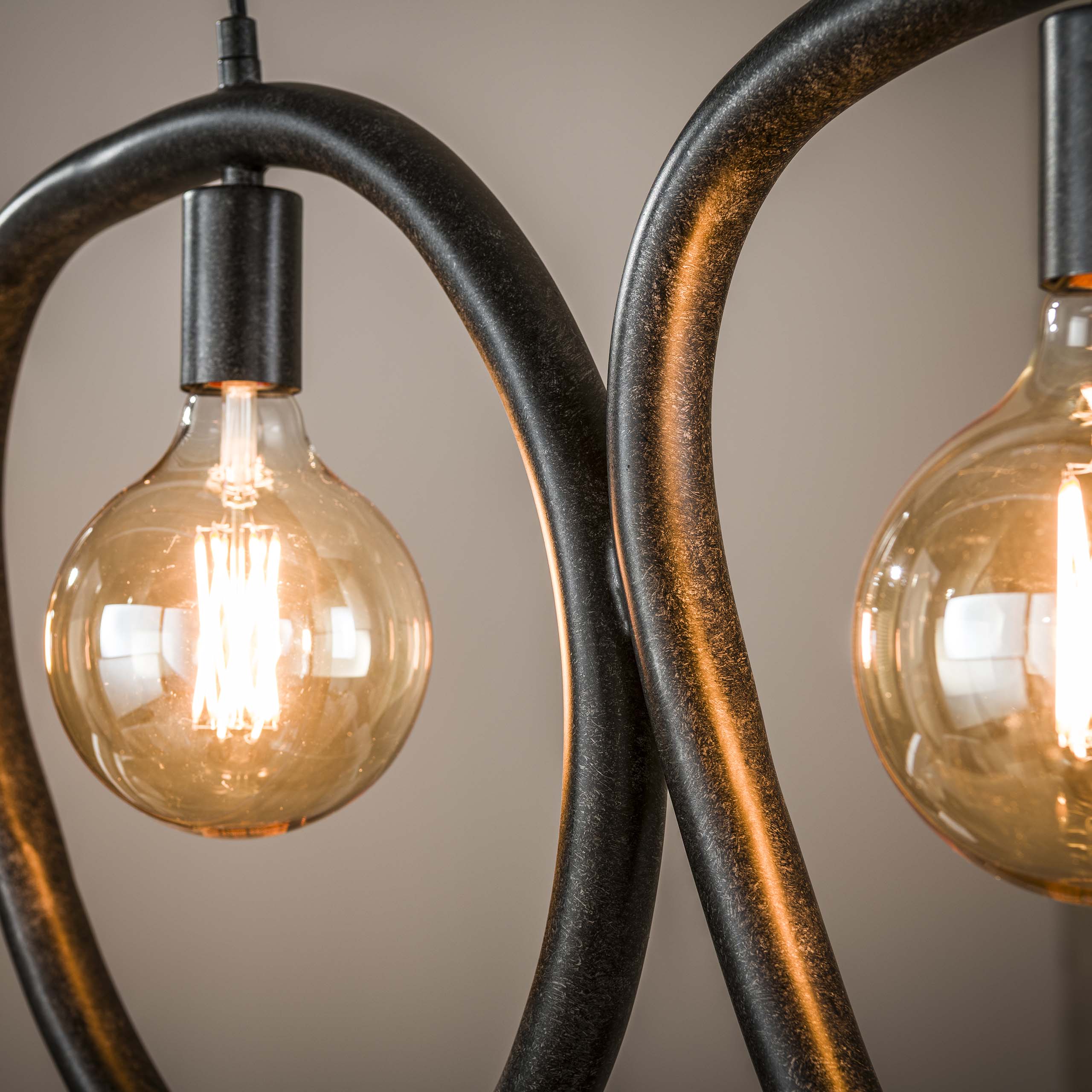 Hanglamp Pebble 4 Lichts Artic Zwart