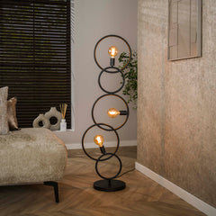 Vloerlamp Loop 3 Lichts Artic Zwart