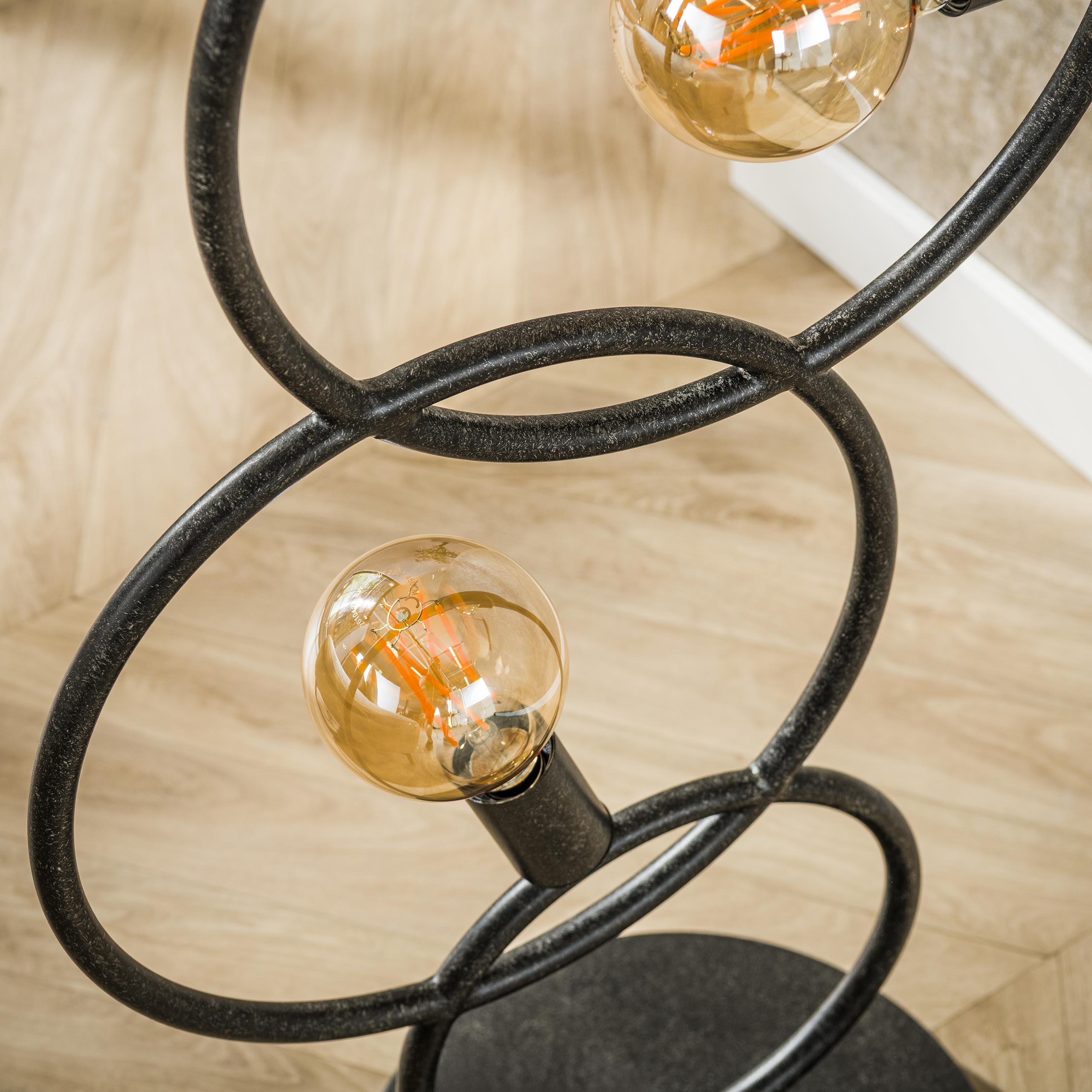 Vloerlamp Loop 3 Lichts Artic Zwart