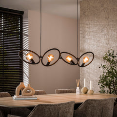 Hanglamp Loop 4 Lichts Artic Zwart